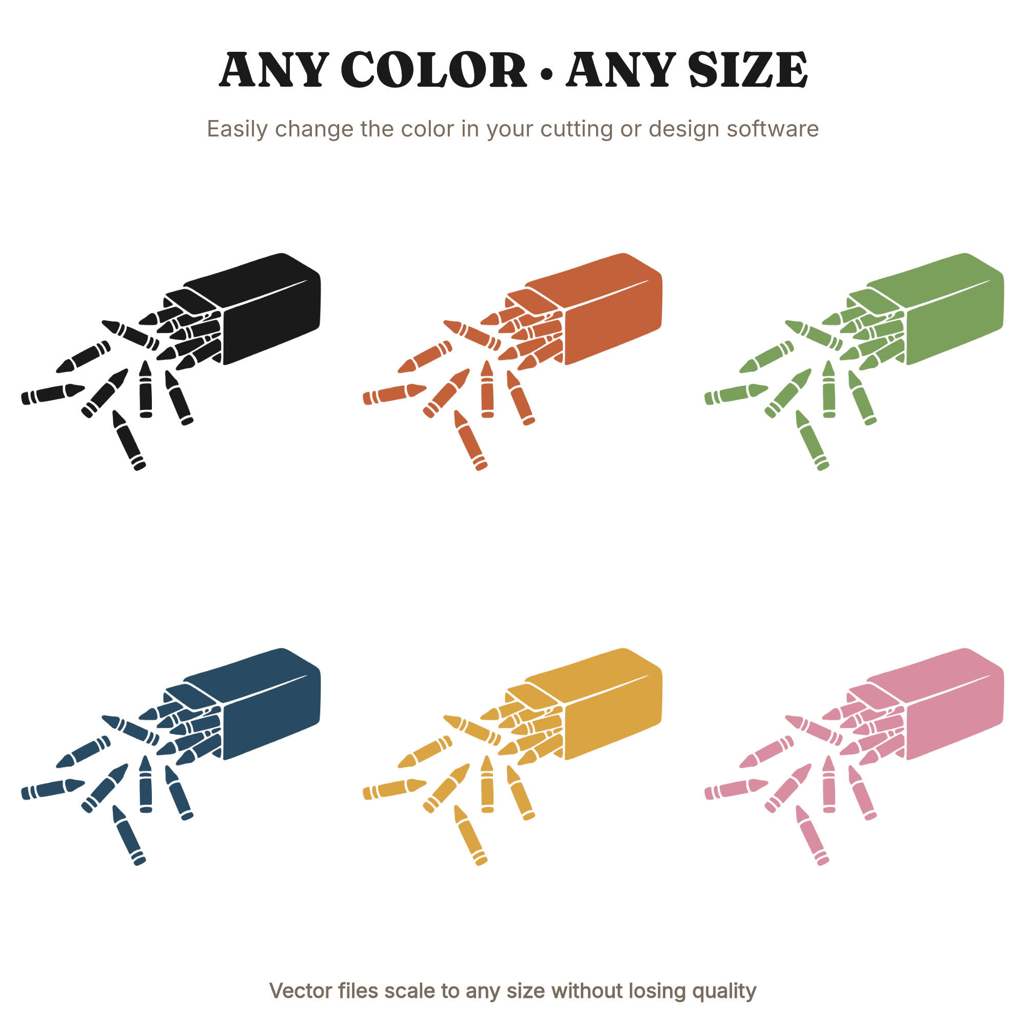 Back to School Crayon Box SVG PNG, Whimsical Tumbling Crayons Cut File, Teacher Classroom Decor — view 2