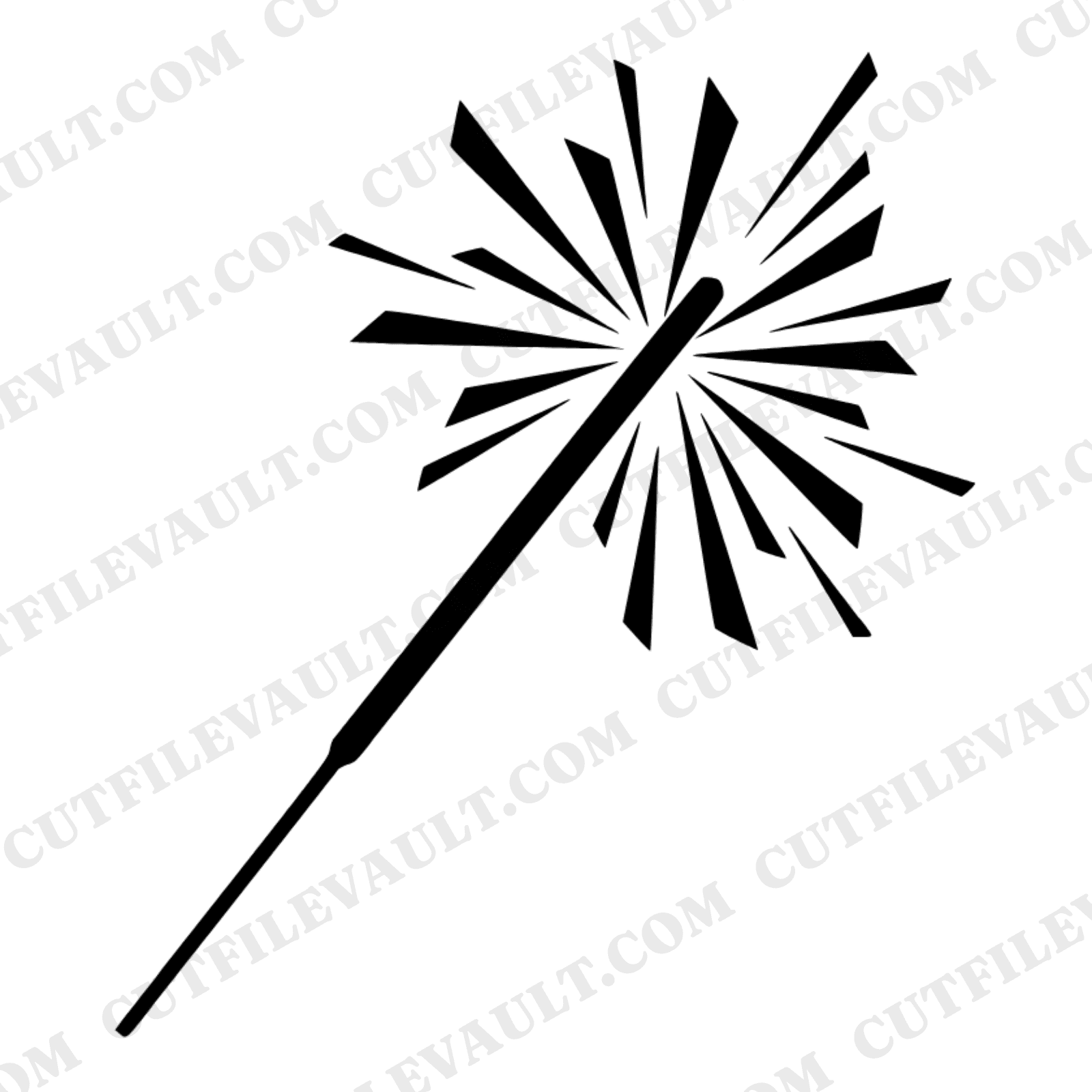 Fourth of July Sparkler SVG PNG, Mid-Century Starburst Firework Cut File for Cricut Silhouette — view 1