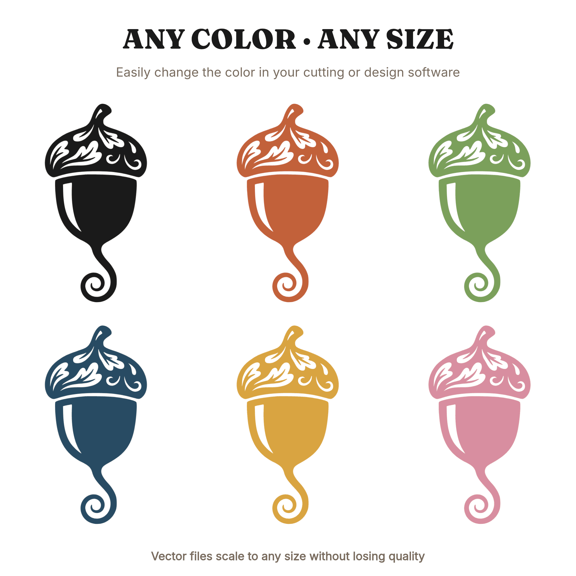 Sprouting Acorn SVG PNG Mystical Woodland Growth Symbol Retro 70s Wave Back to School Cut File — view 2