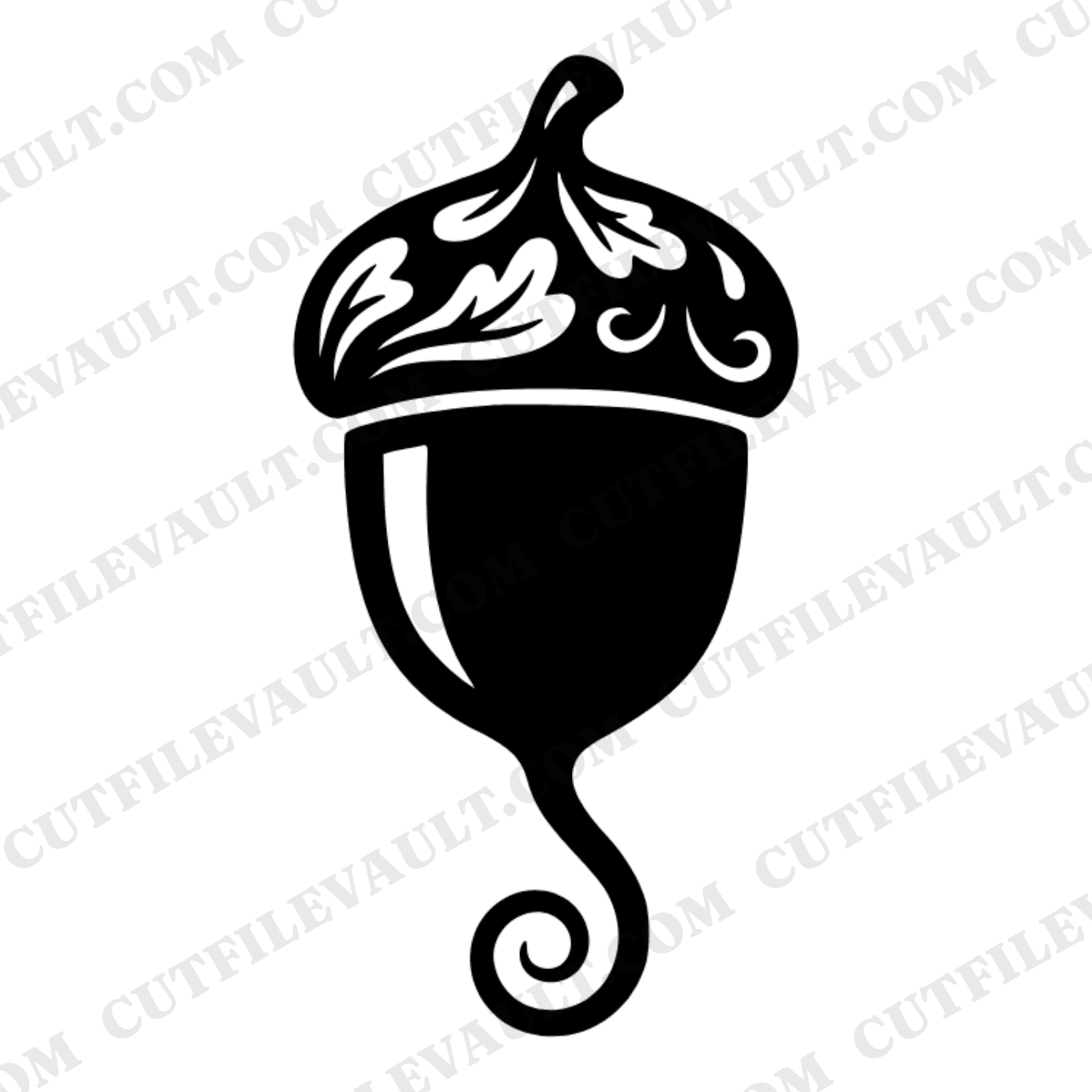 Sprouting Acorn SVG PNG Mystical Woodland Growth Symbol Retro 70s Wave Back to School Cut File — view 1