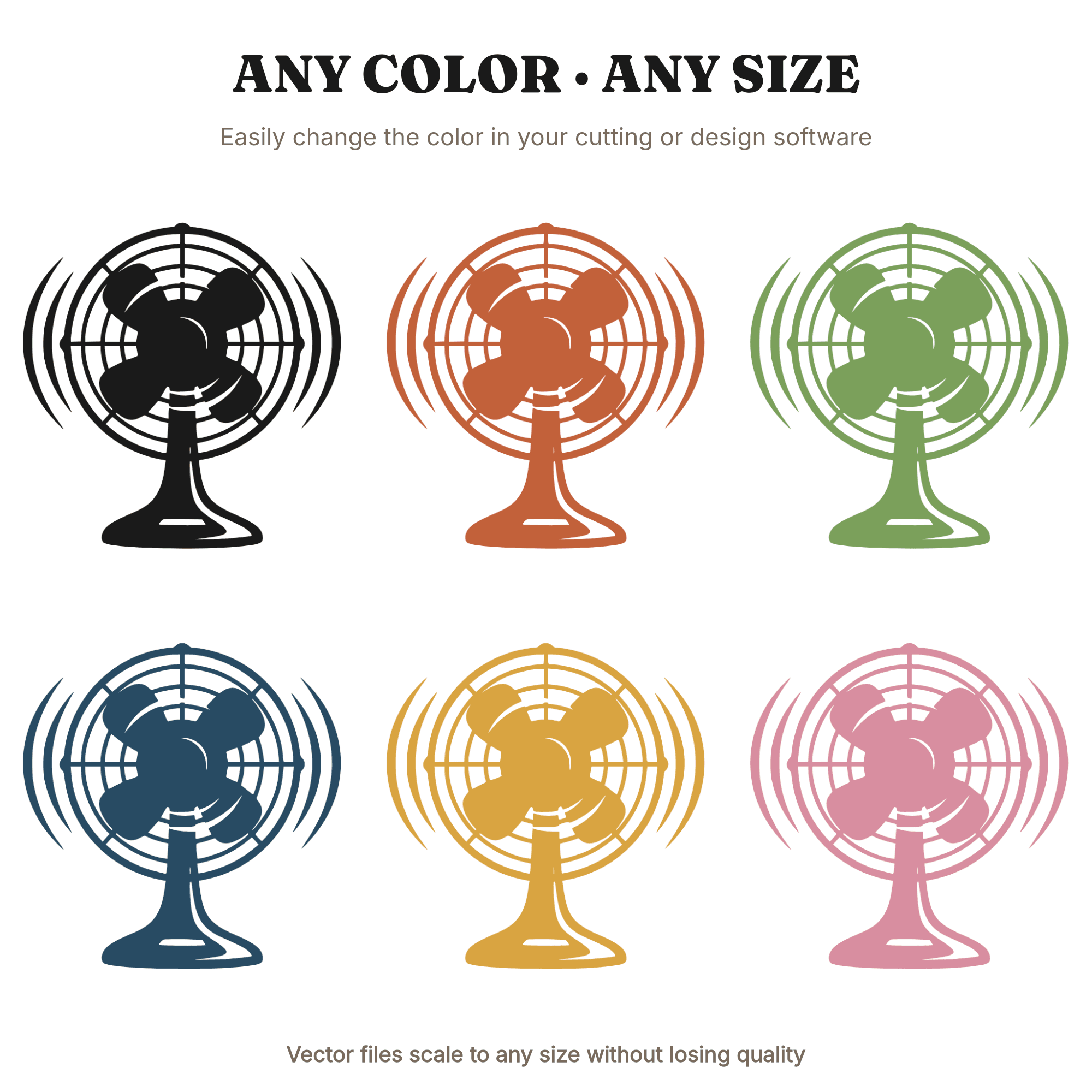 Retro Electric Fan SVG PNG Independence Day 4th of July Vintage 1950s Americana Cut File Design — view 2