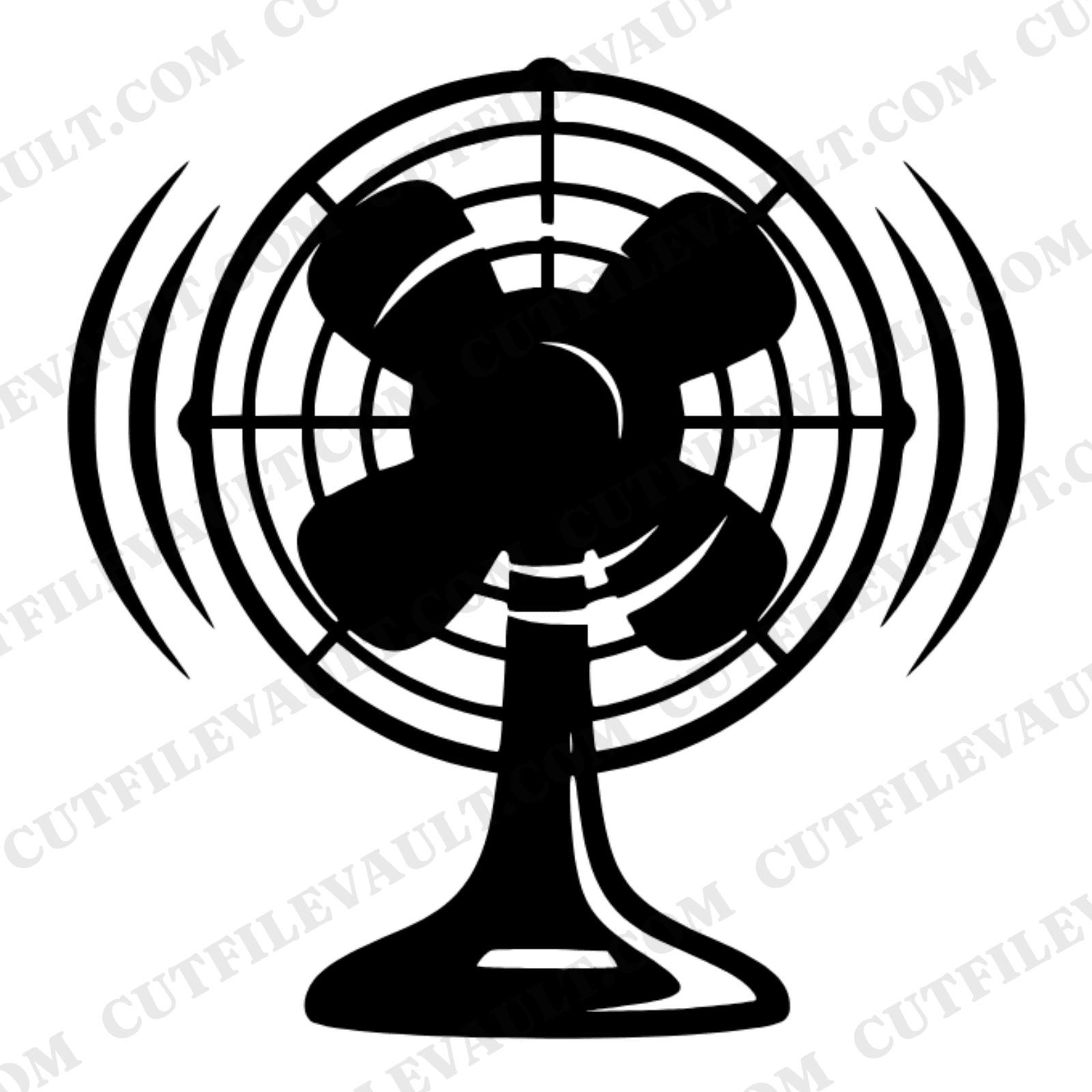 Retro Electric Fan SVG PNG Independence Day 4th of July Vintage 1950s Americana Cut File Design — view 1