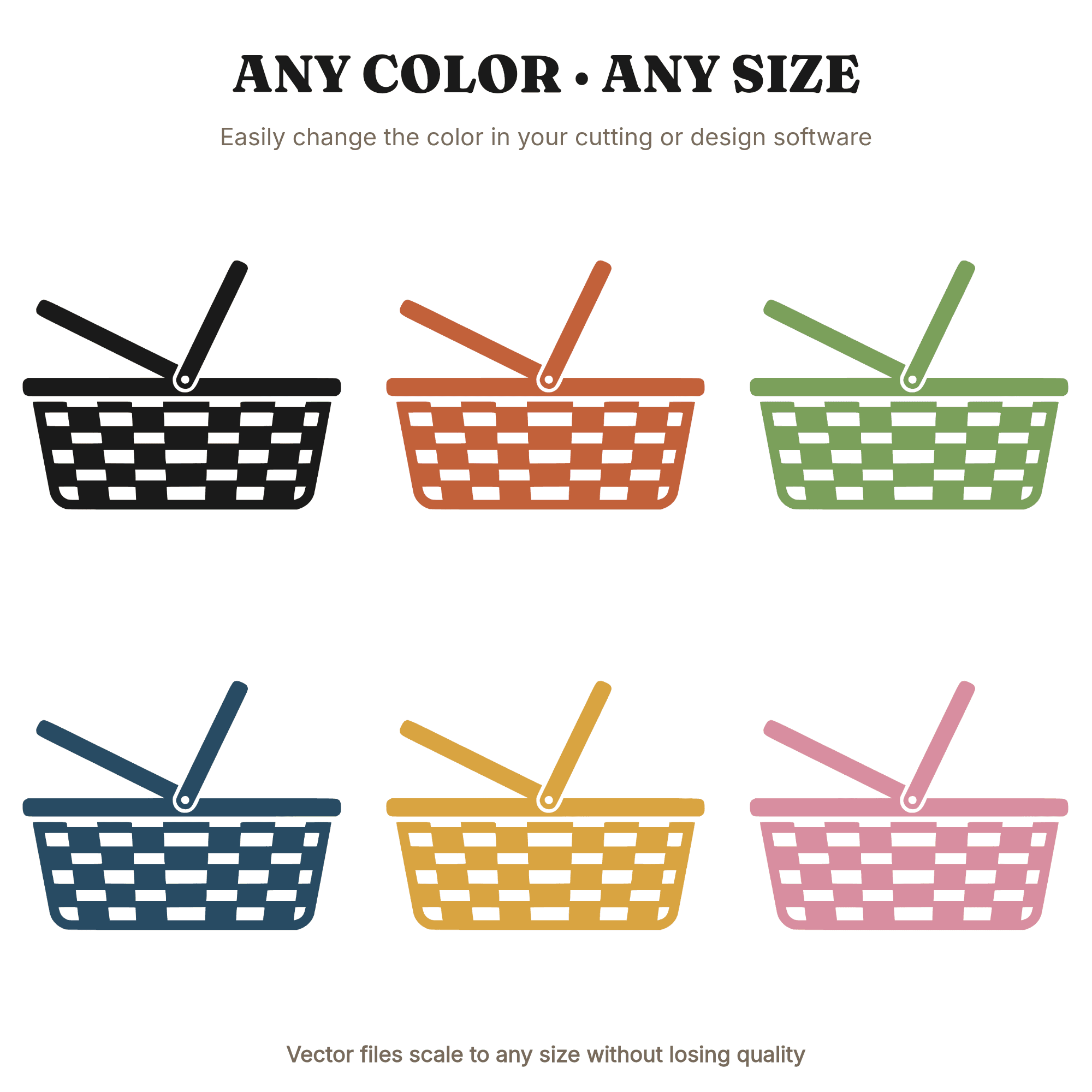 Vintage Picnic Basket SVG PNG, Retro 1950s Woven Basket Cut File, Independence Day Summer Clipart — view 2