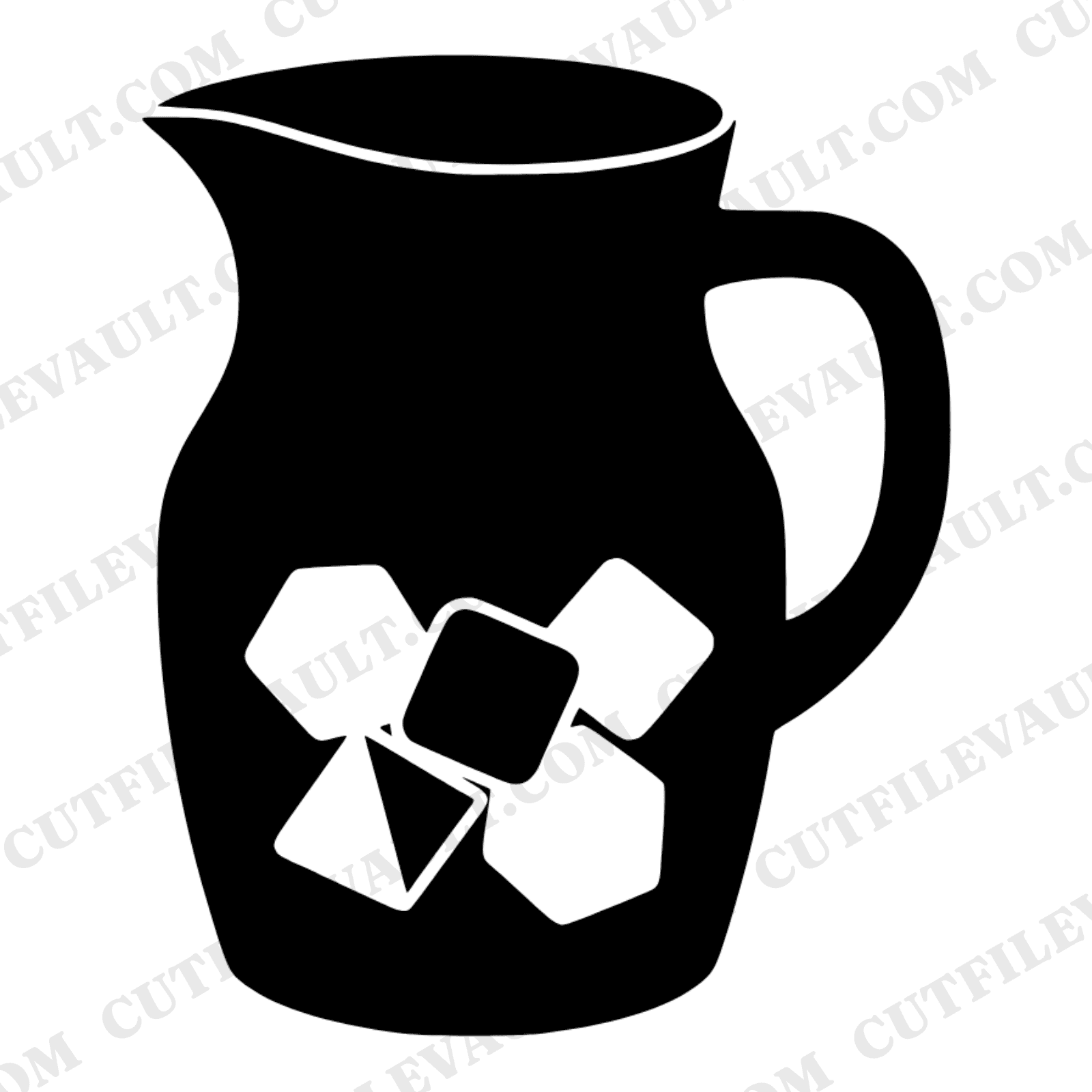 Vintage Lemonade Pitcher SVG PNG, Brutalist Summer Drink Cut File, Ice Cubes Retro Design — view 1