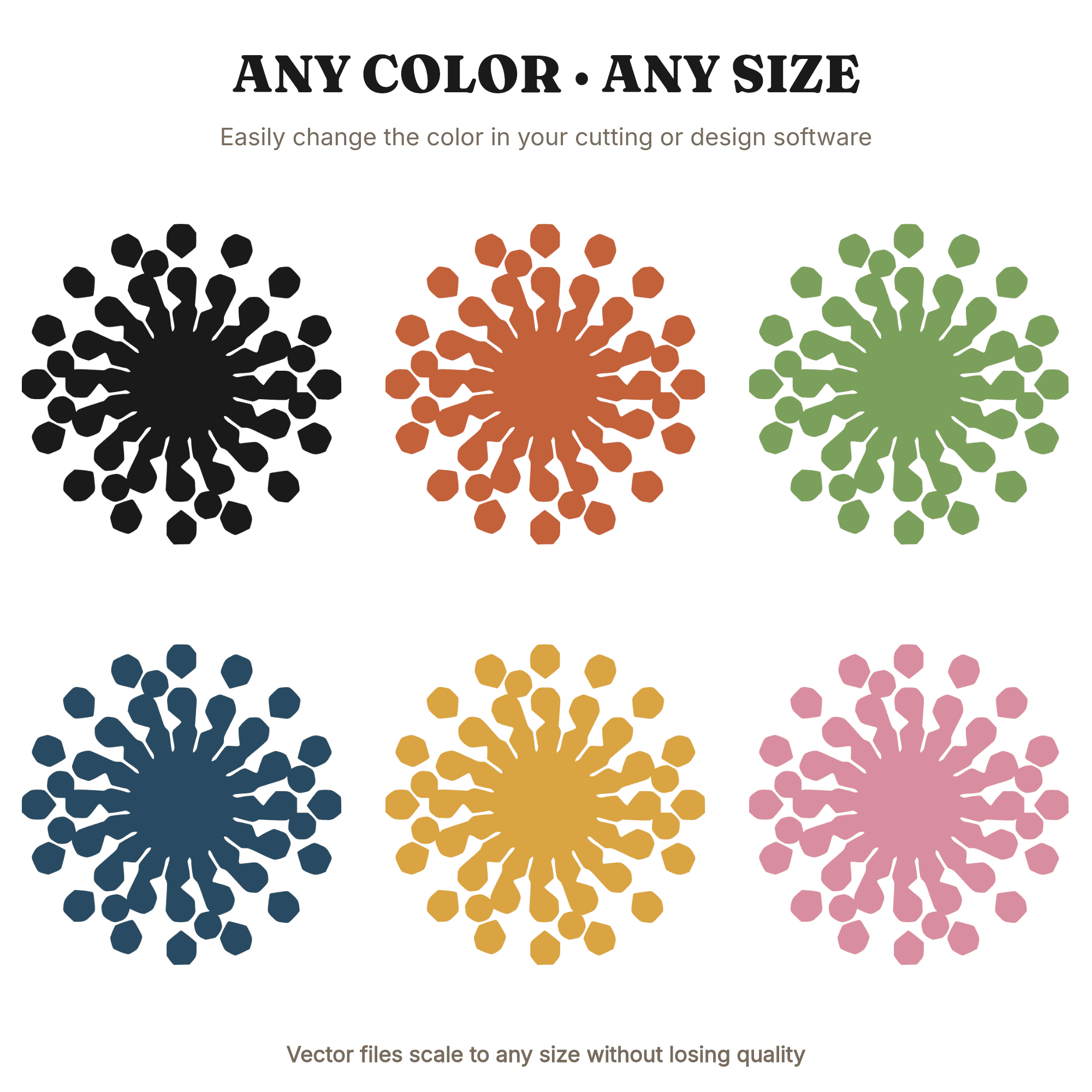 Summer Solstice Honeycomb SVG PNG, Abstract Hexagon Burst Cut File, Art Deco Radial Design — view 2