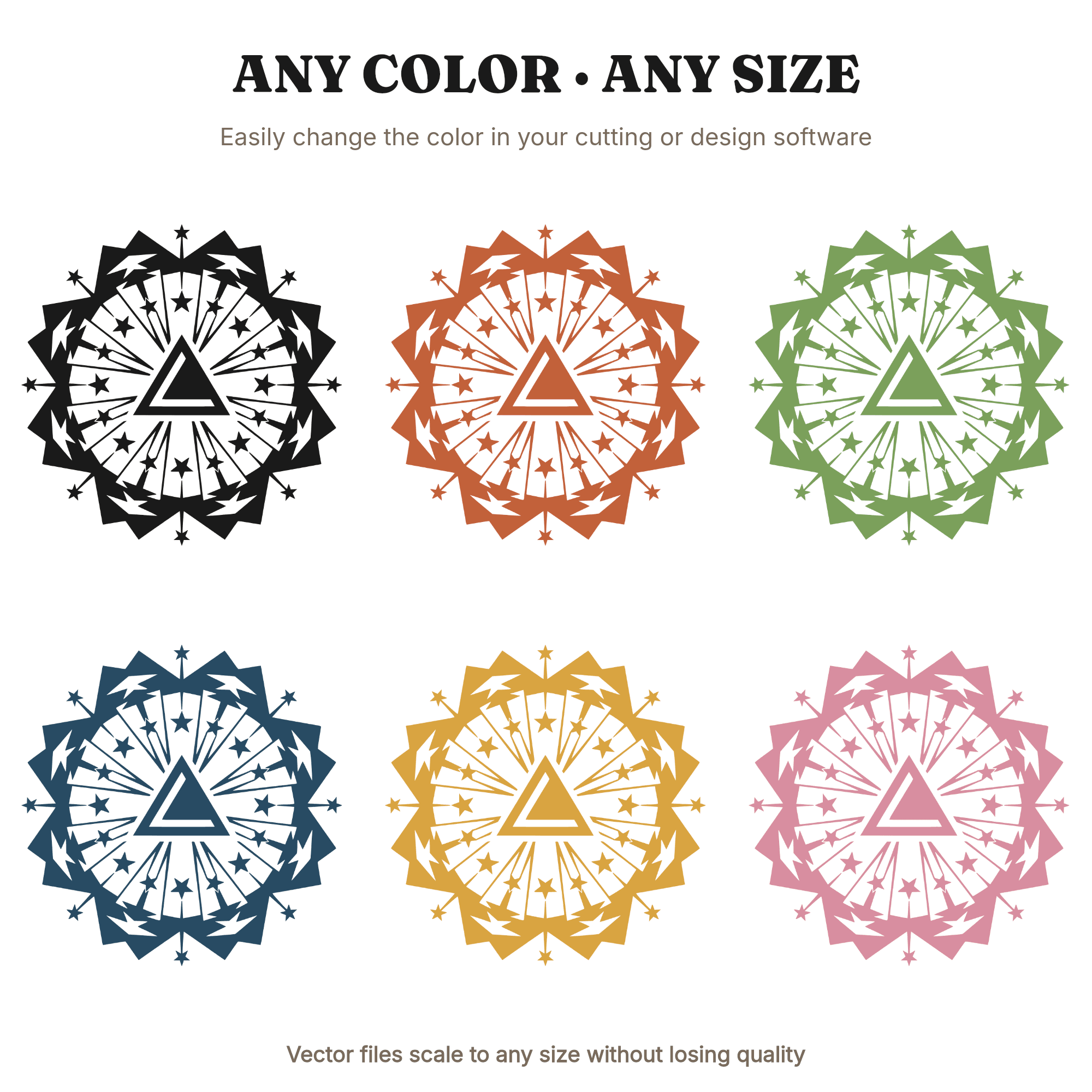 Memorial Day Folded Flag Star Mandala SVG PNG, Patriotic Cut File, 13 Stars Geometric Design — view 2