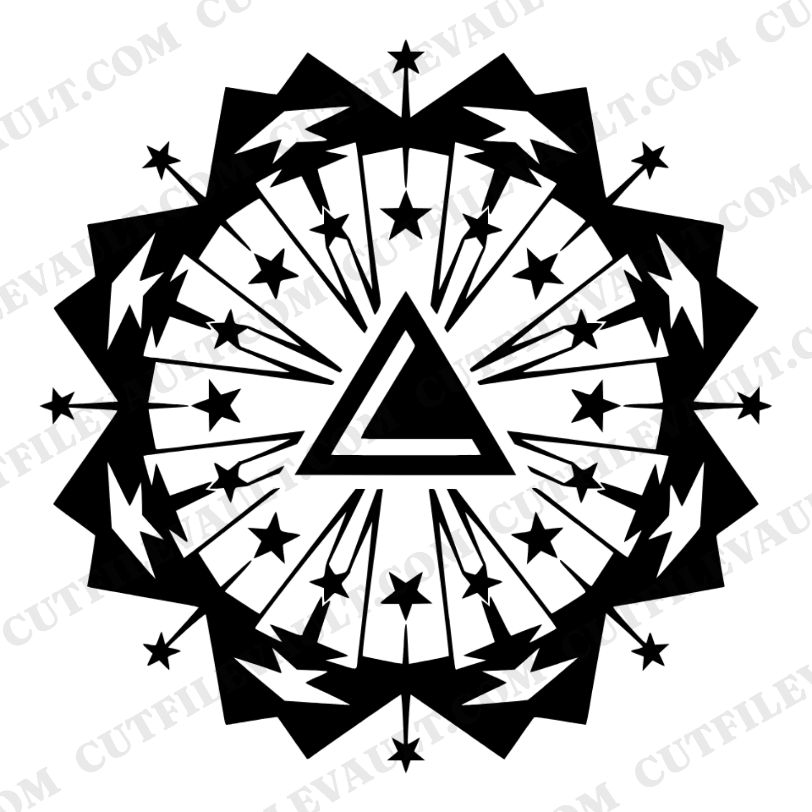 Memorial Day Folded Flag Star Mandala SVG PNG, Patriotic Cut File, 13 Stars Geometric Design — view 1