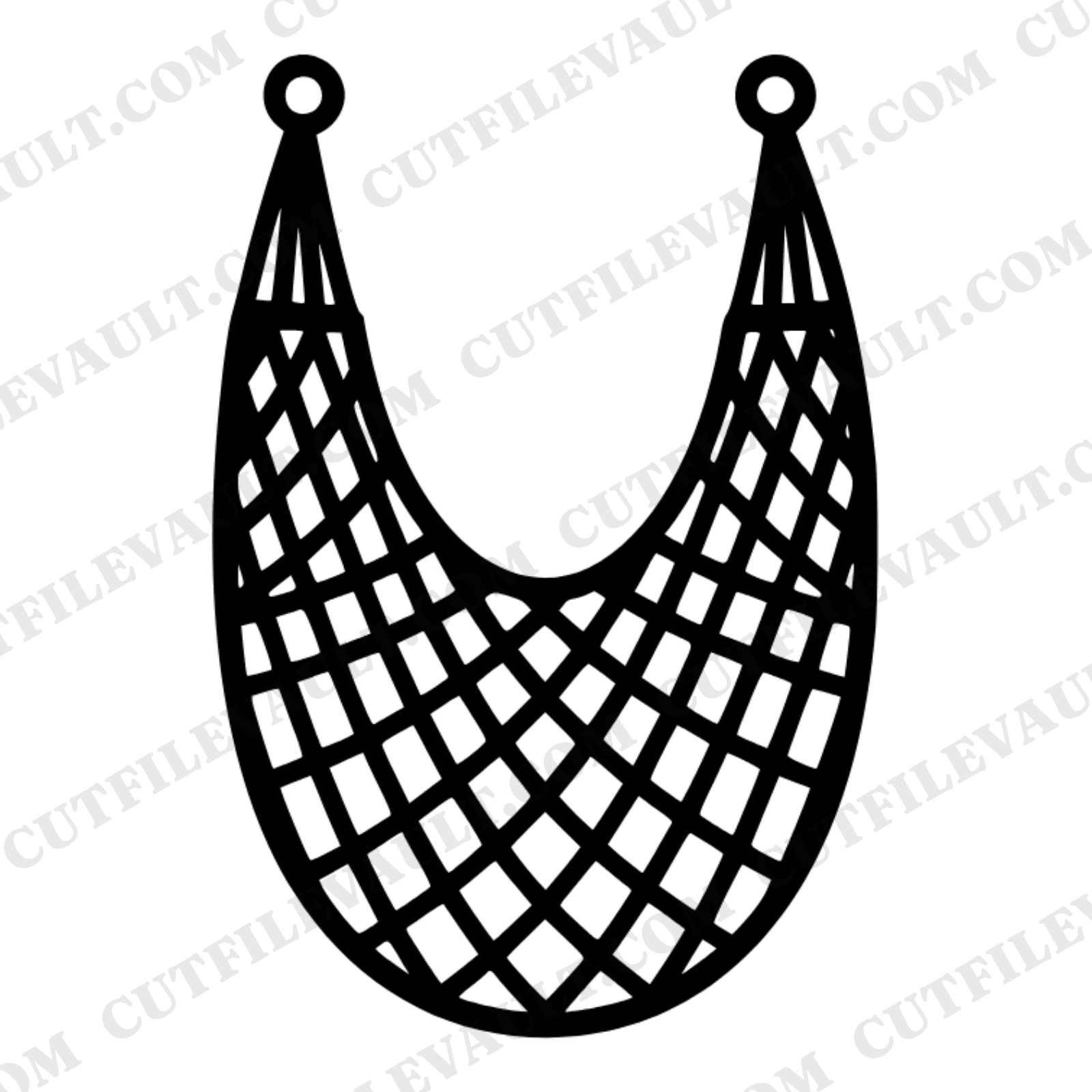 Overhead Hammock SVG PNG Diamond Weave Relaxation Retro 70s Cut File National Relaxation Day Craft — view 1