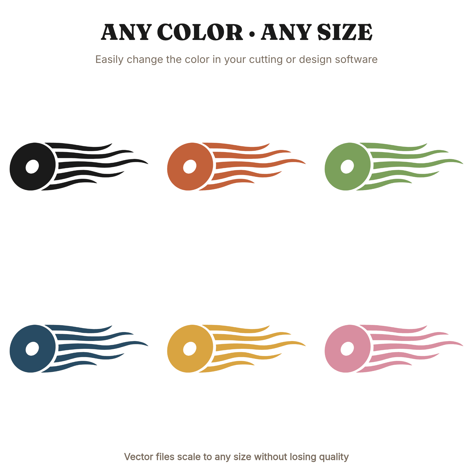 Rolling Donut SVG PNG Mid Century Retro Motion Trail National Donut Day Cut File Cricut Silhouette — view 2