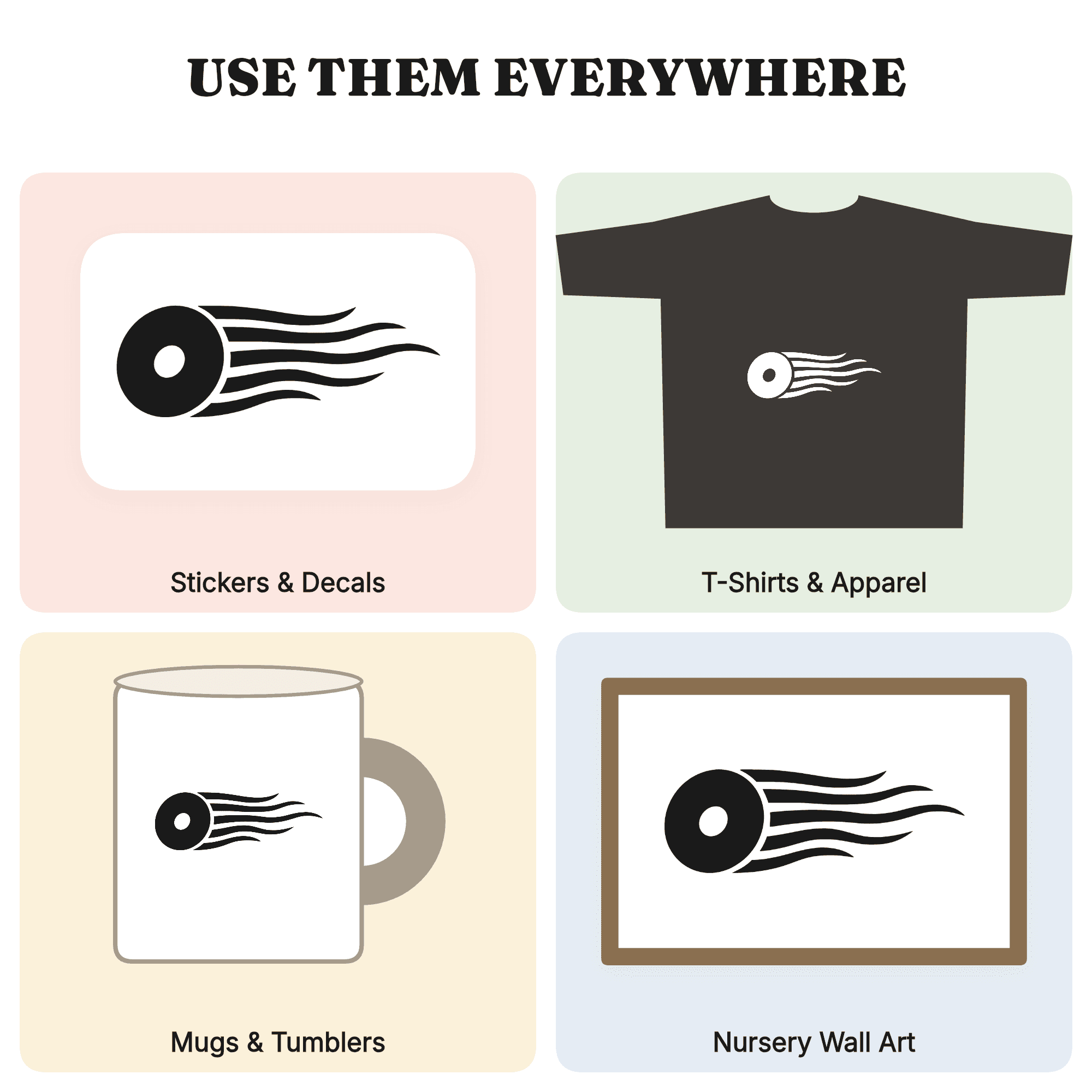 Rolling Donut SVG PNG Mid Century Retro Motion Trail National Donut Day Cut File Cricut Silhouette — view 3