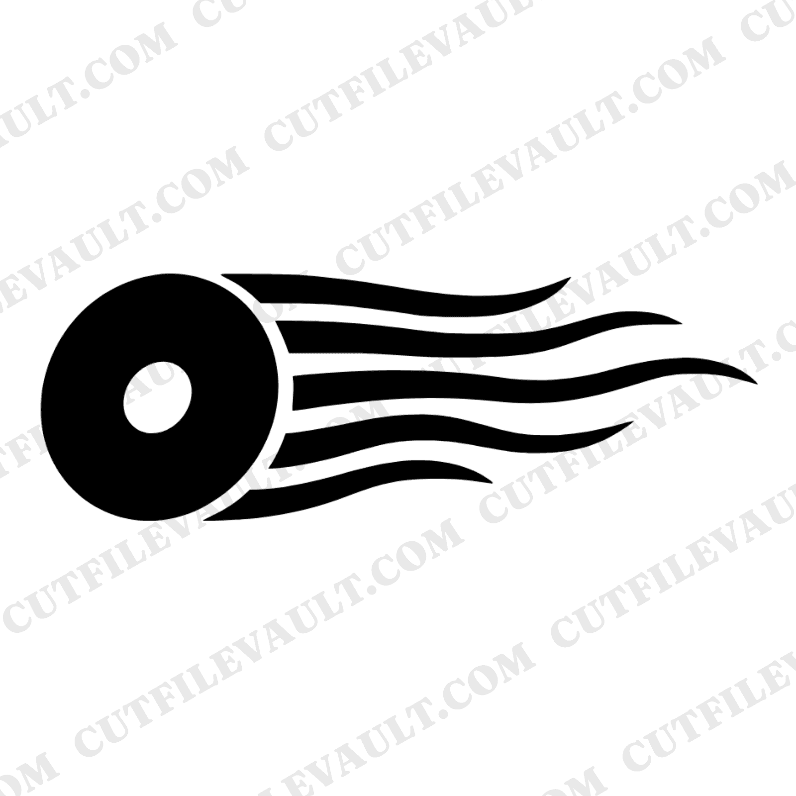 Rolling Donut SVG PNG Mid Century Retro Motion Trail National Donut Day Cut File Cricut Silhouette — view 1