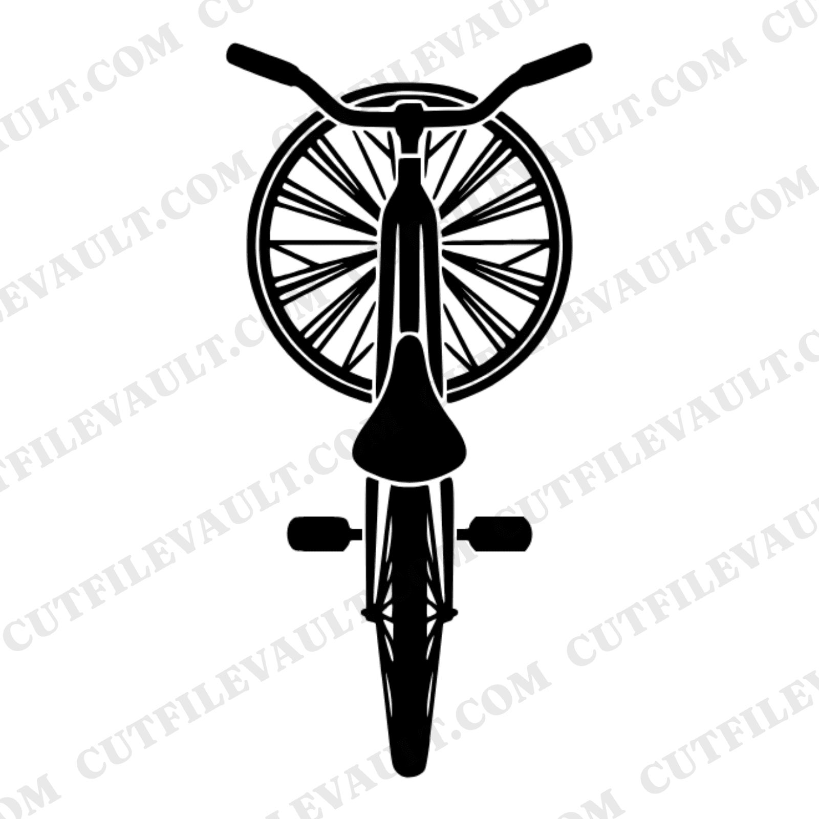 Art Deco Bicycle Top View Mandala SVG PNG, Vintage Bike Silhouette Cut File, Independence Day SVG — view 1
