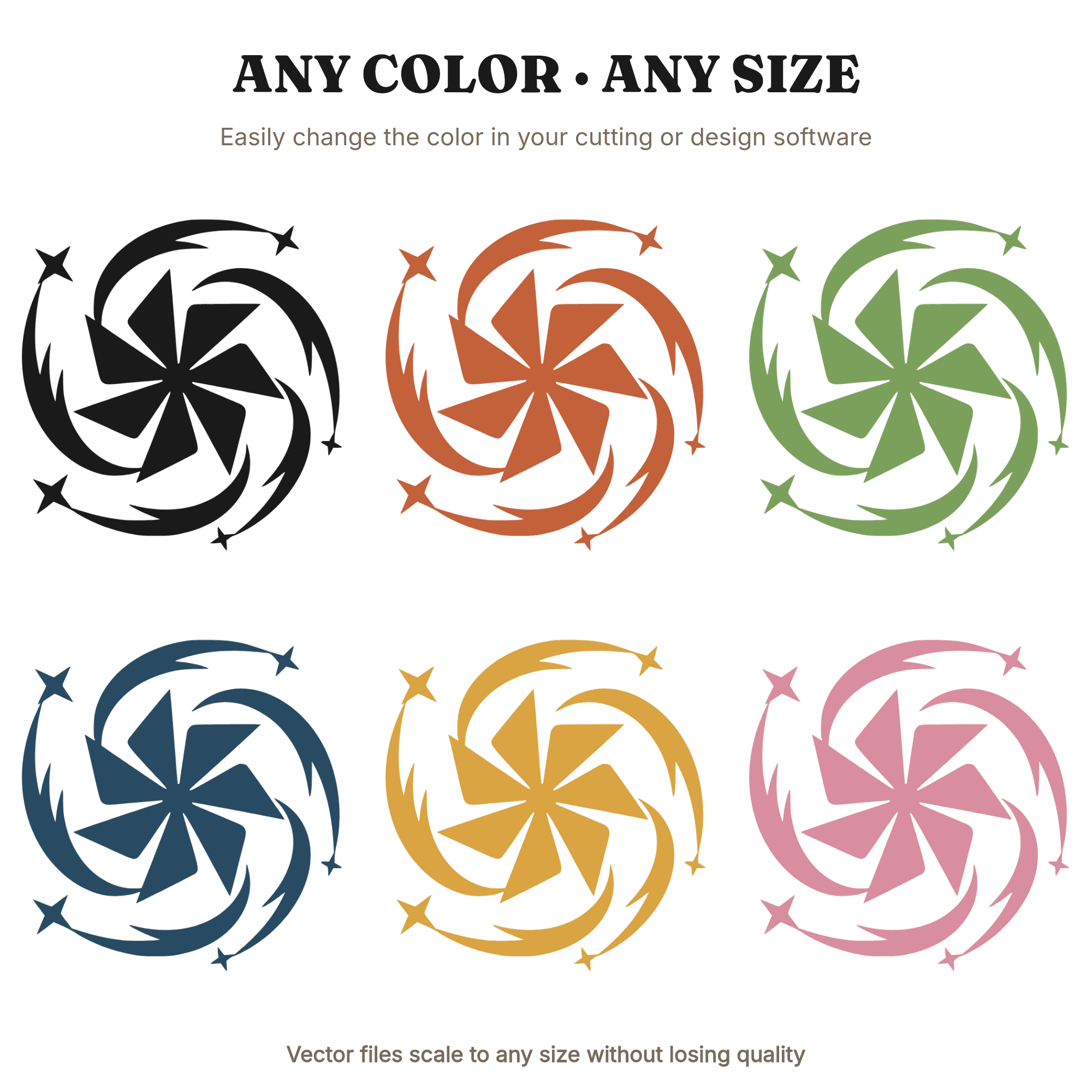 Mystic Patriotic Pinwheel SVG PNG, Celestial Motion Ribbons, Independence Day Cut File Design — view 2