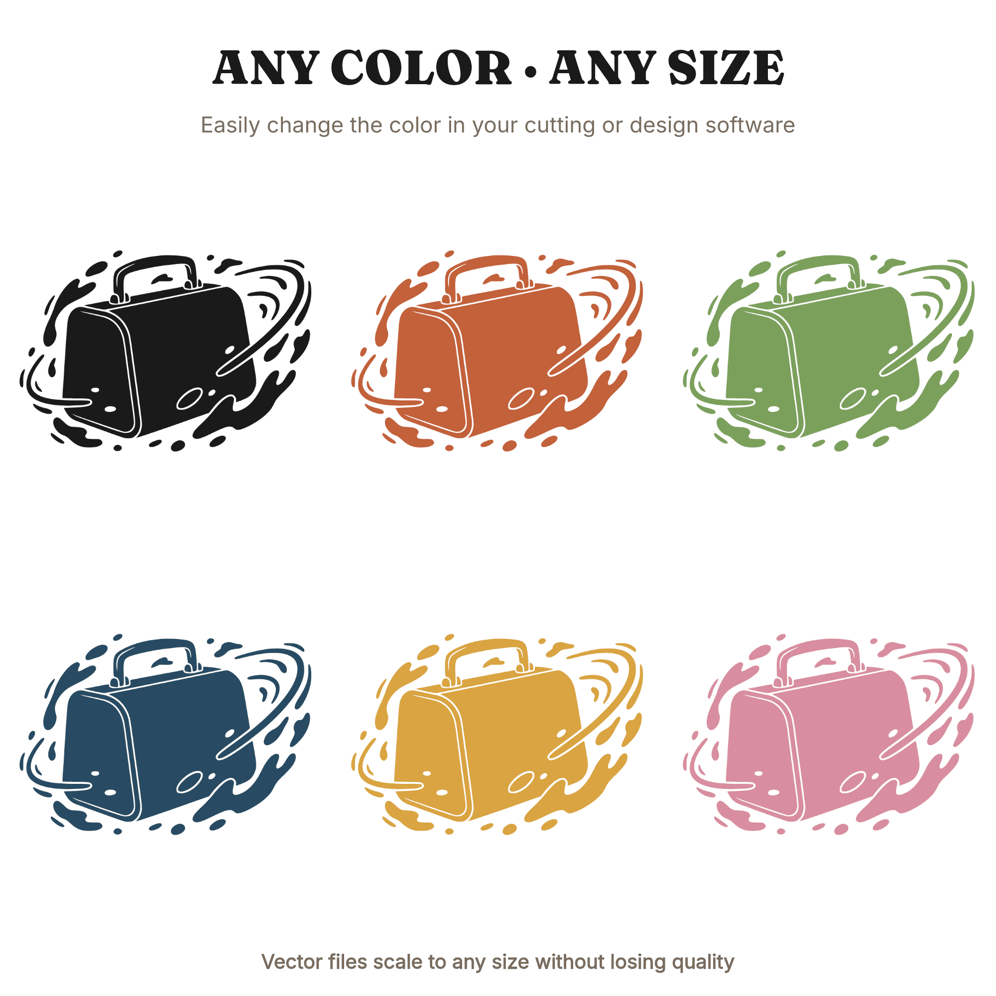 Retro Lunch Box SVG PNG, Back to School Lunchbox with Swirls Cut File, Nostalgic School Design — view 2