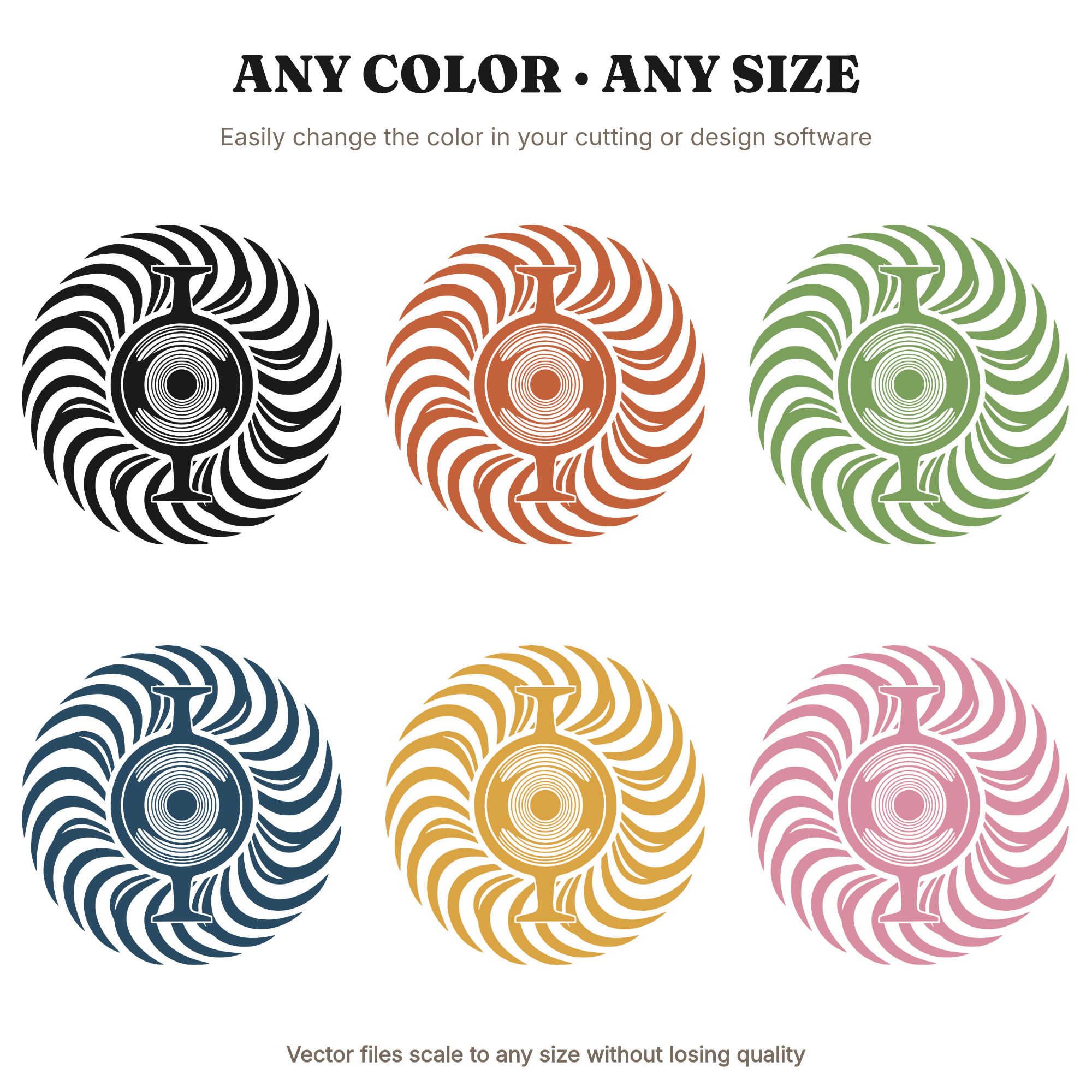 Fishing Reel Mandala SVG PNG, Retro Father's Day Design, Fishing Dad Cut File, Spiral Mandala Art — view 2