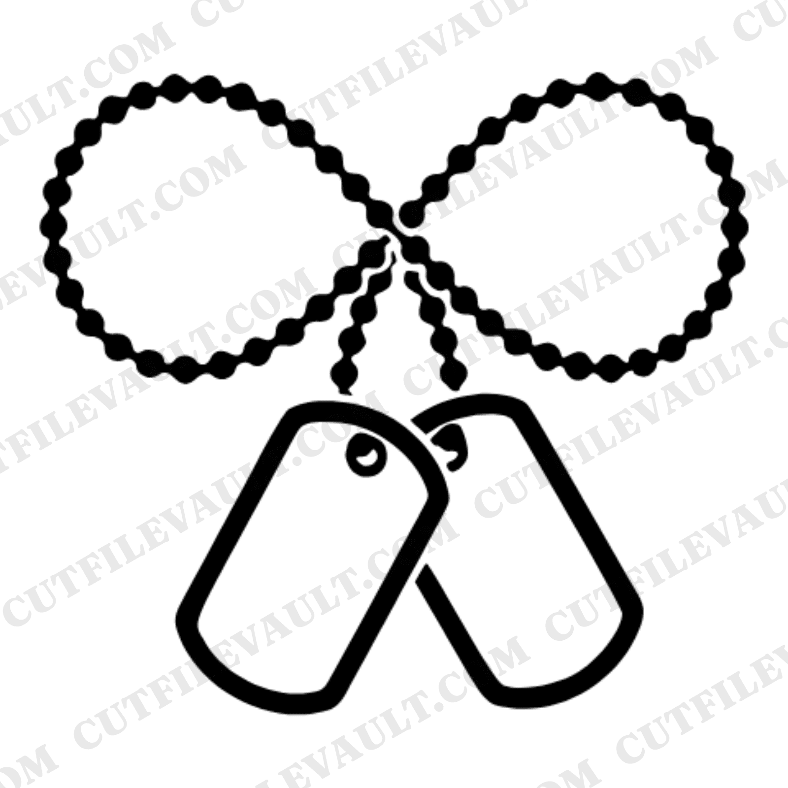 Memorial Day Dog Tags Infinity SVG PNG, Military Tribute Silhouette Cut File, Patriotic Decor — view 1