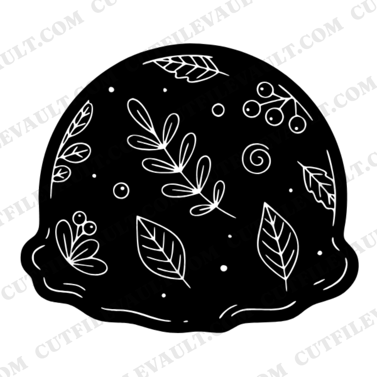 Nordic Ice Cream Scoop SVG PNG, Vintage Botanical Summer Treat Cut File, Minimalist Dessert Clipart — view 1