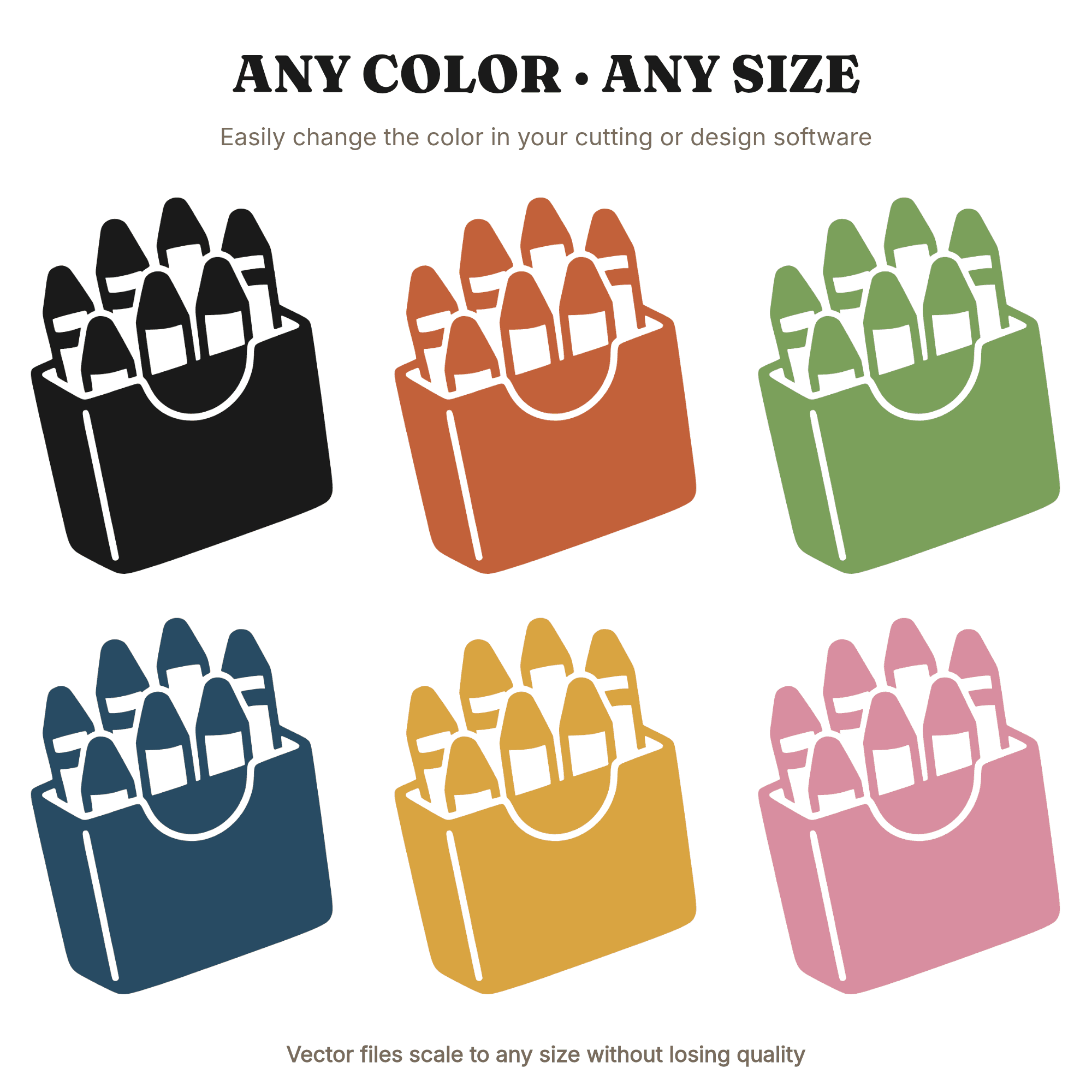 Kawaii Crayon Box SVG PNG, Cute Back to School Clipart, Three Quarter View Crayon Box Cut File — view 2