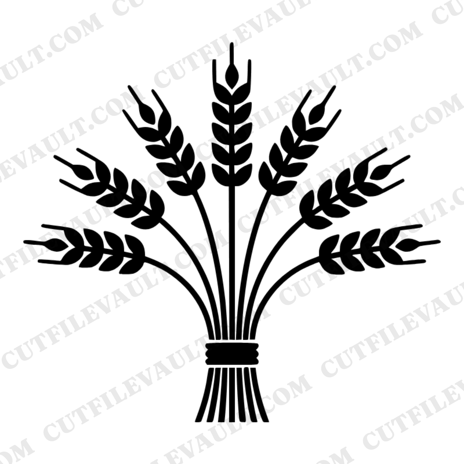Scandinavian Wheat Bundle Arch SVG PNG, Mid-Century Thanksgiving Harvest Cut File, Minimal Fall Decor — view 1