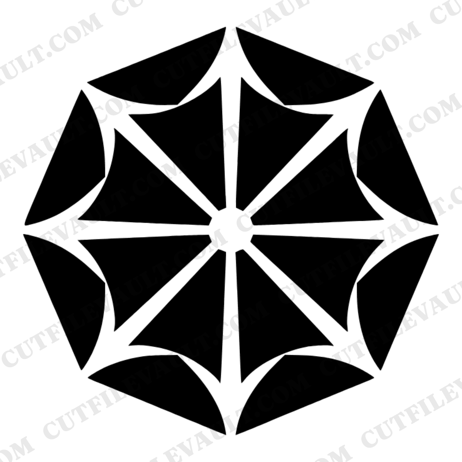 Summer Solstice Beach Umbrella SVG PNG Art Deco Sunburst Overhead View Retro 70s Cut File — view 1