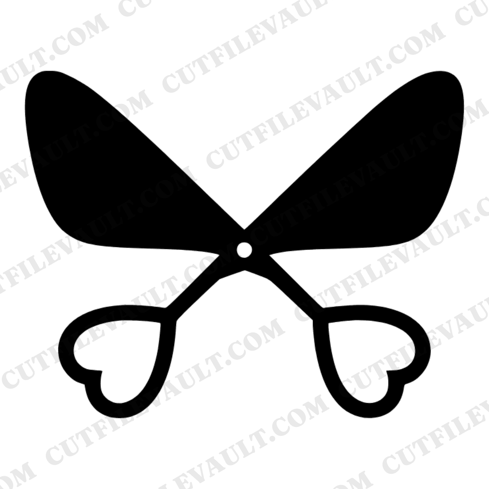 Open Scissors Butterfly SVG PNG, Heart Handles Back to School Teacher Craft Cut File Design — view 1