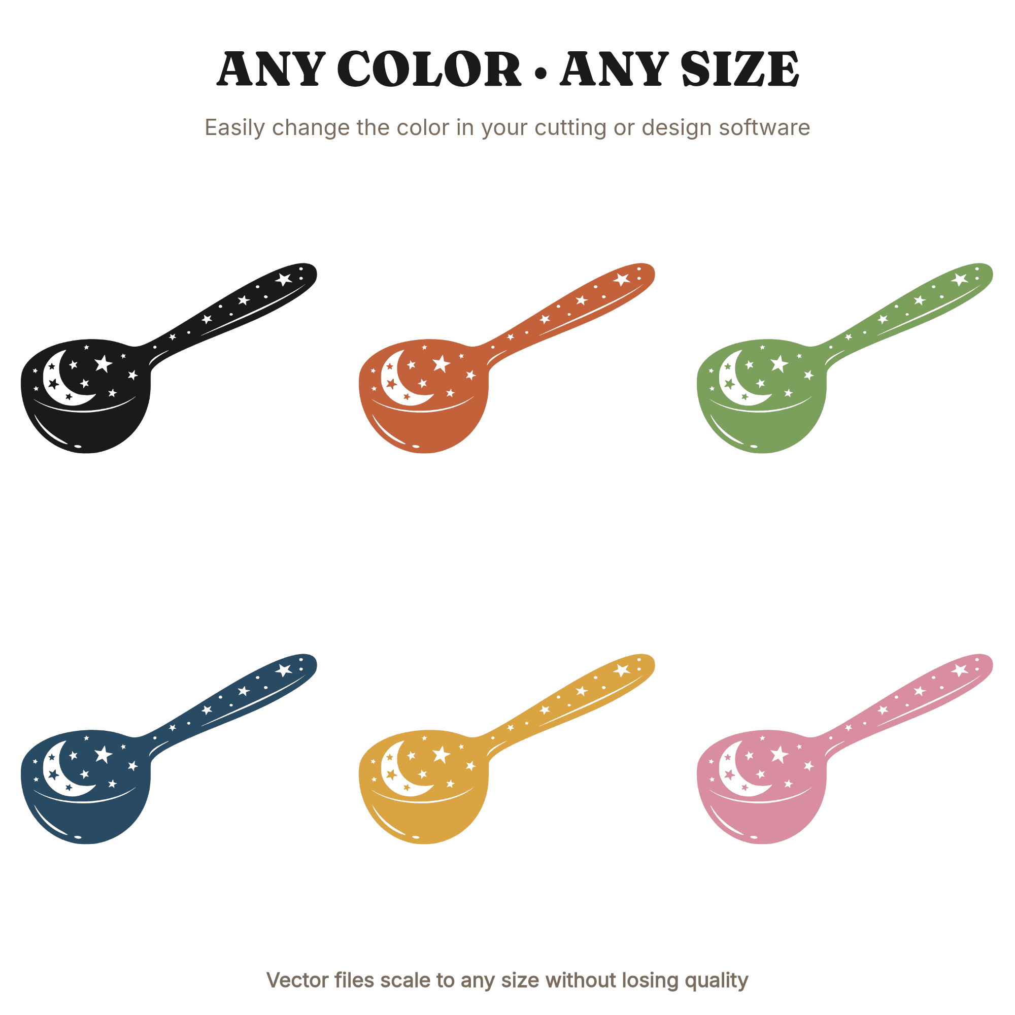 Celestial Melon Baller SVG PNG, Crescent Moon Kitchen Tool, Mystical Watermelon Scoop Cut File — view 2