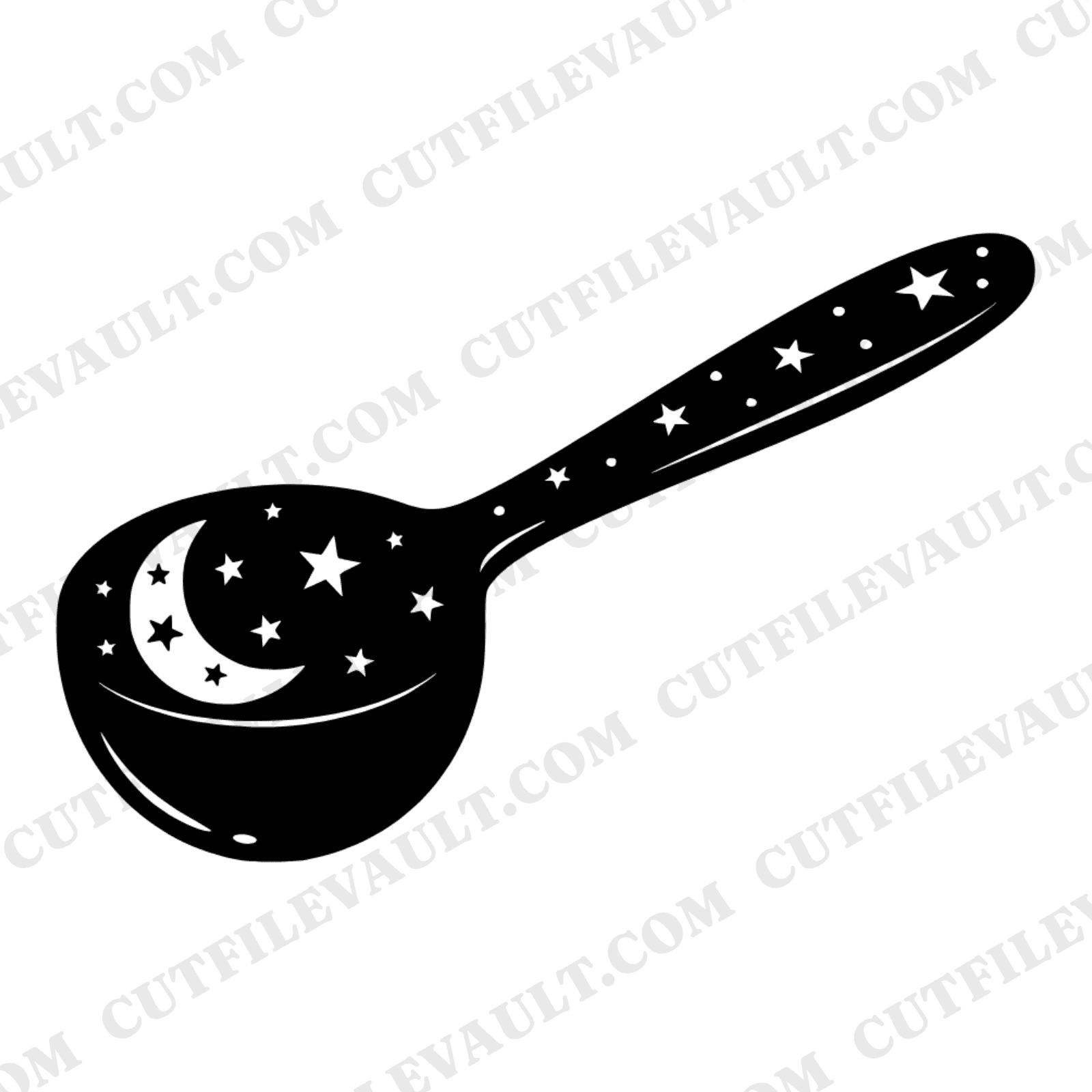 Celestial Melon Baller SVG PNG, Crescent Moon Kitchen Tool, Mystical Watermelon Scoop Cut File — view 1