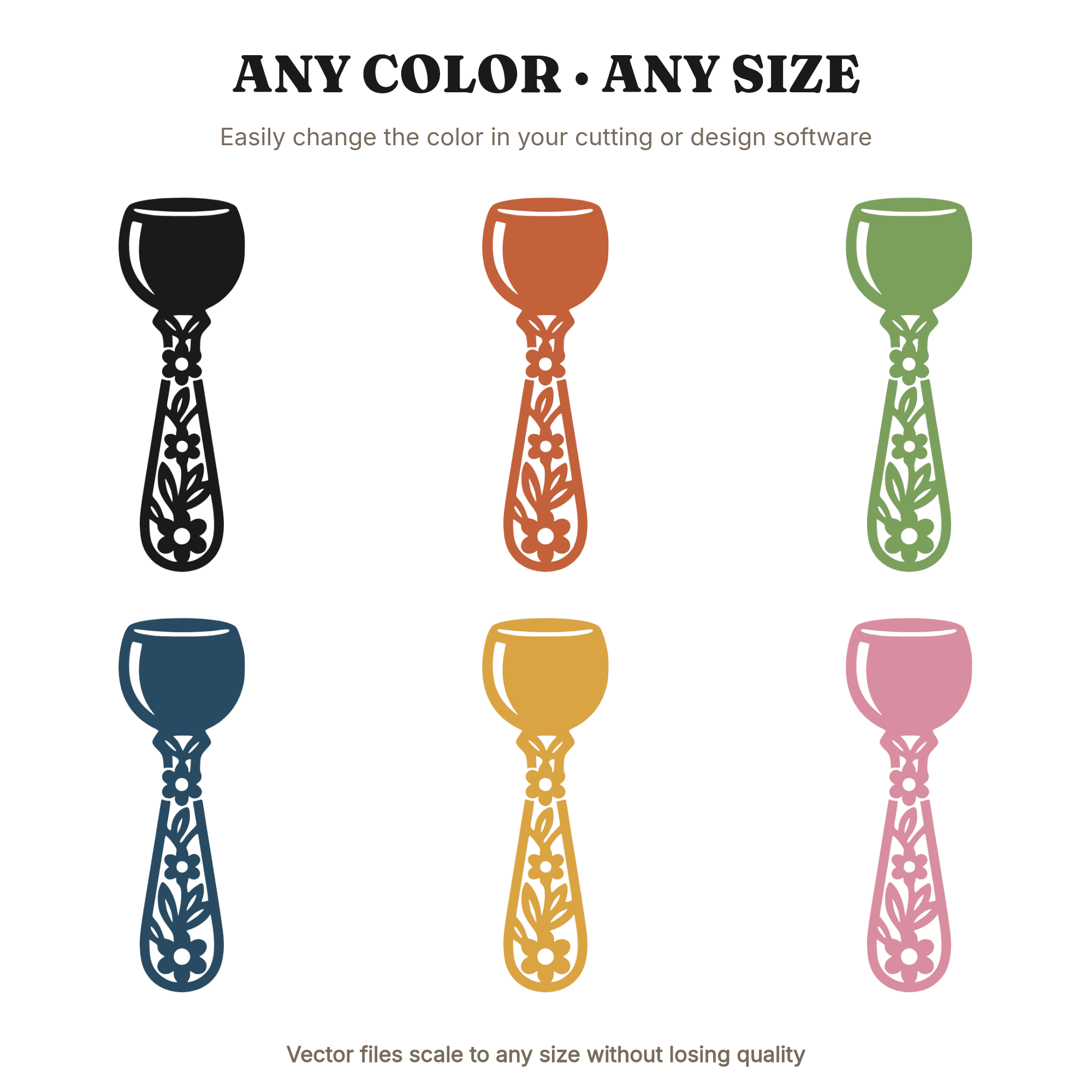 Retro 1970s Donut Scoop SVG PNG, Groovy Floral Kitchen Utensil Cut File, Vintage Donut Day Decor — view 2