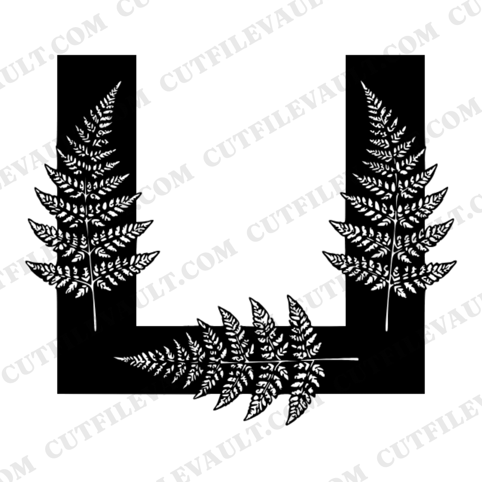 Carpenter Square Botanical Fern SVG PNG, Labor Day Herbarium Line Art, Scandinavian Craft Tool Design — view 1