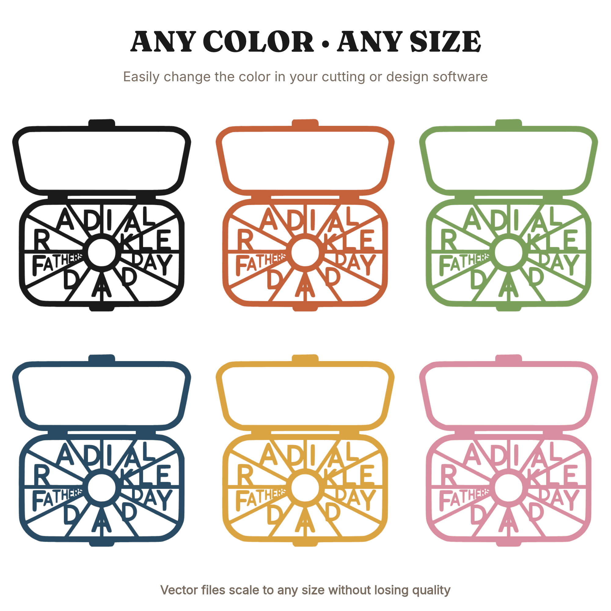 Fishing Tackle Box SVG PNG Fathers Day Cut File Overhead View Radial Geometric Design for Cricut — view 2