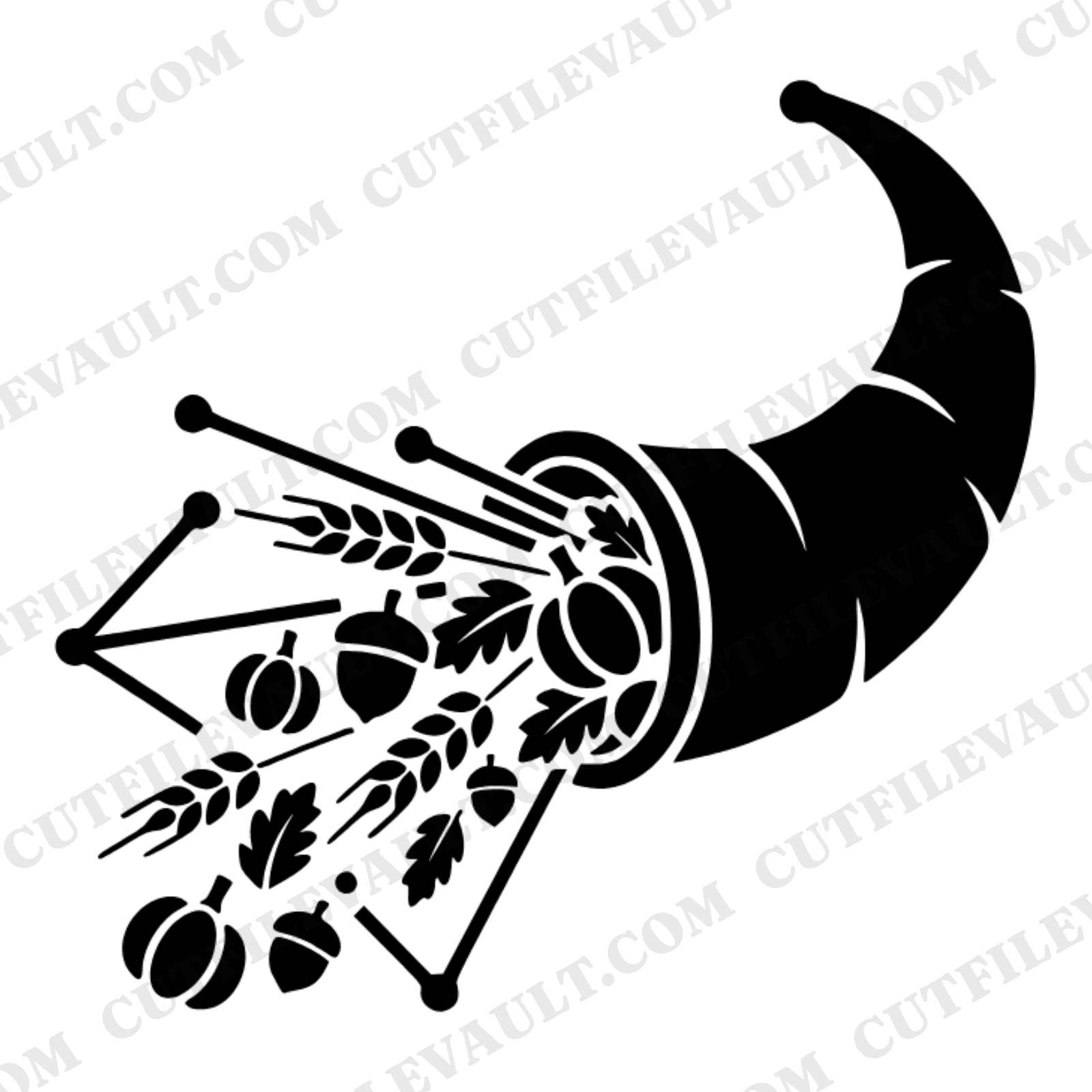 Celestial Harvest Cornucopia SVG PNG, Thanksgiving Star Chart Cut File, Modern Fall Decor Design — view 1