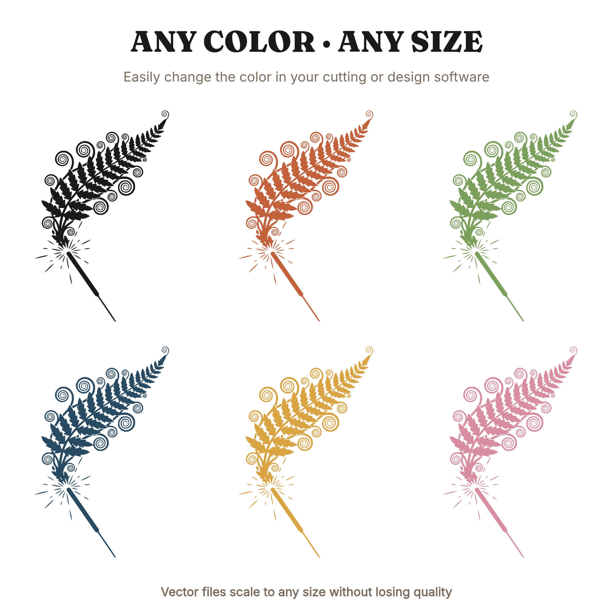 Mystical Sparkler Fern Trail SVG PNG Fourth of July Art Deco Geometric Woodland Fireworks Cut File — view 2