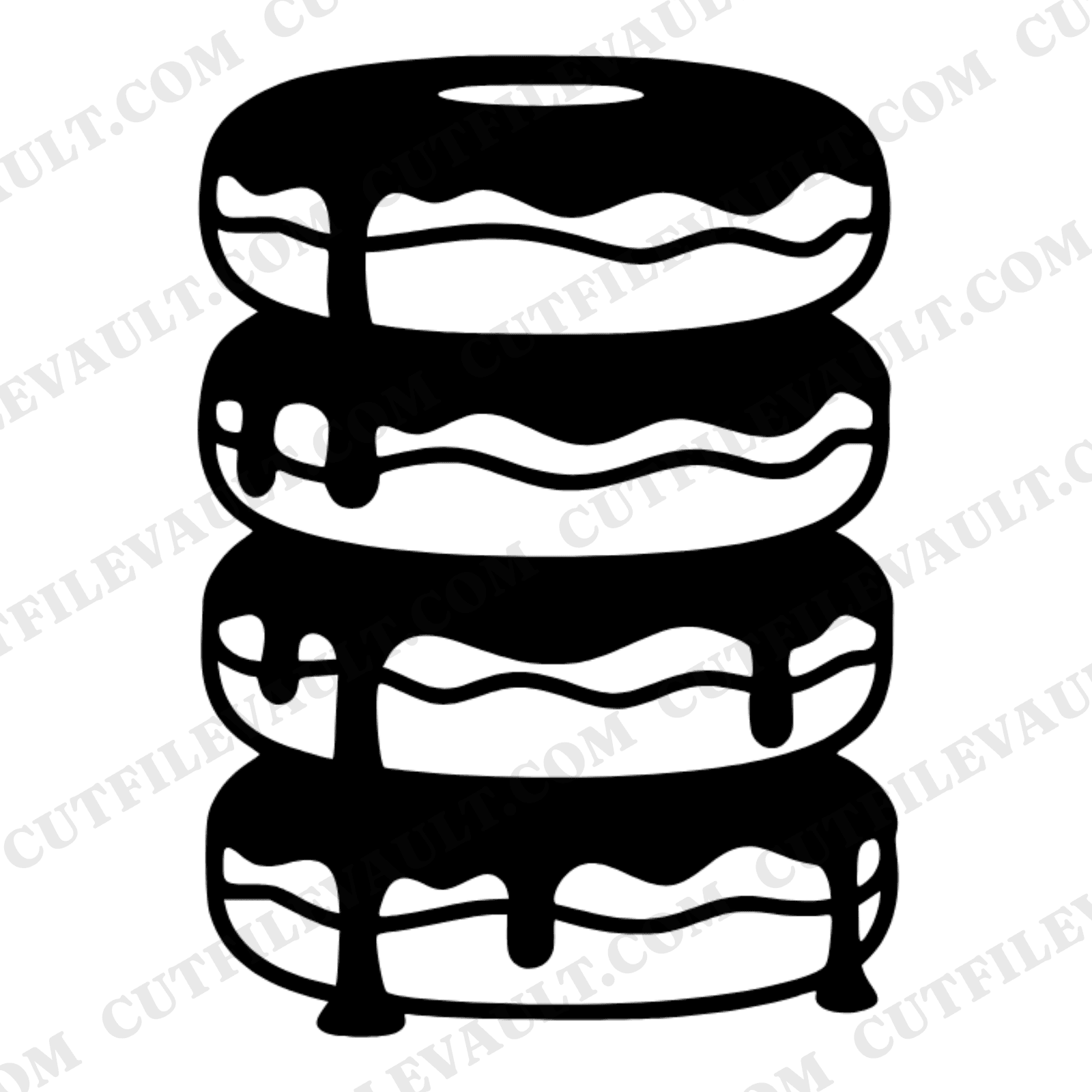 National Donut Day SVG PNG Stacked Donut Tower Side Profile Cut File for Cricut Silhouette — view 1