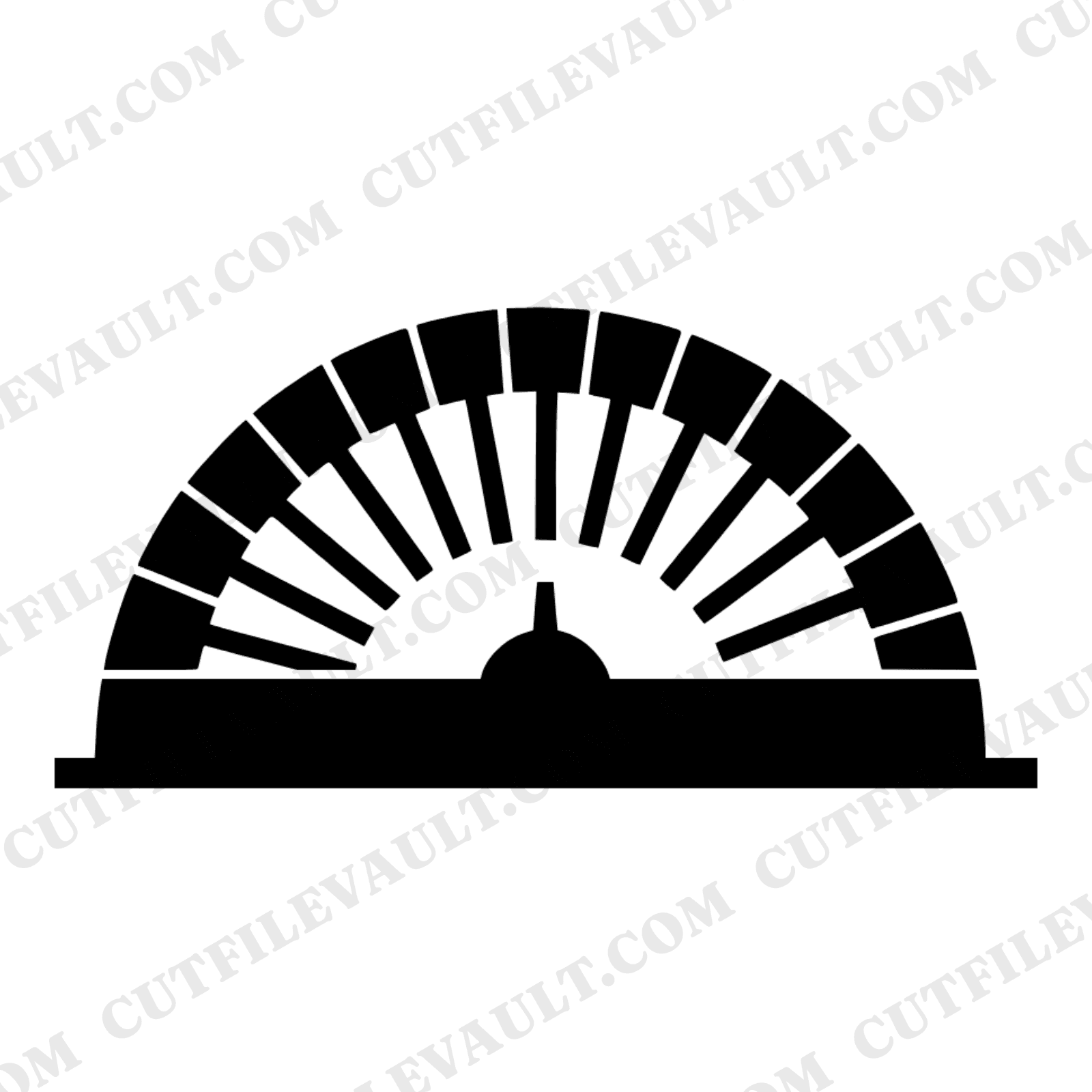 Retro Geometric Protractor SVG PNG Back to School Cut File Mid Century Modern Educational Design — view 1
