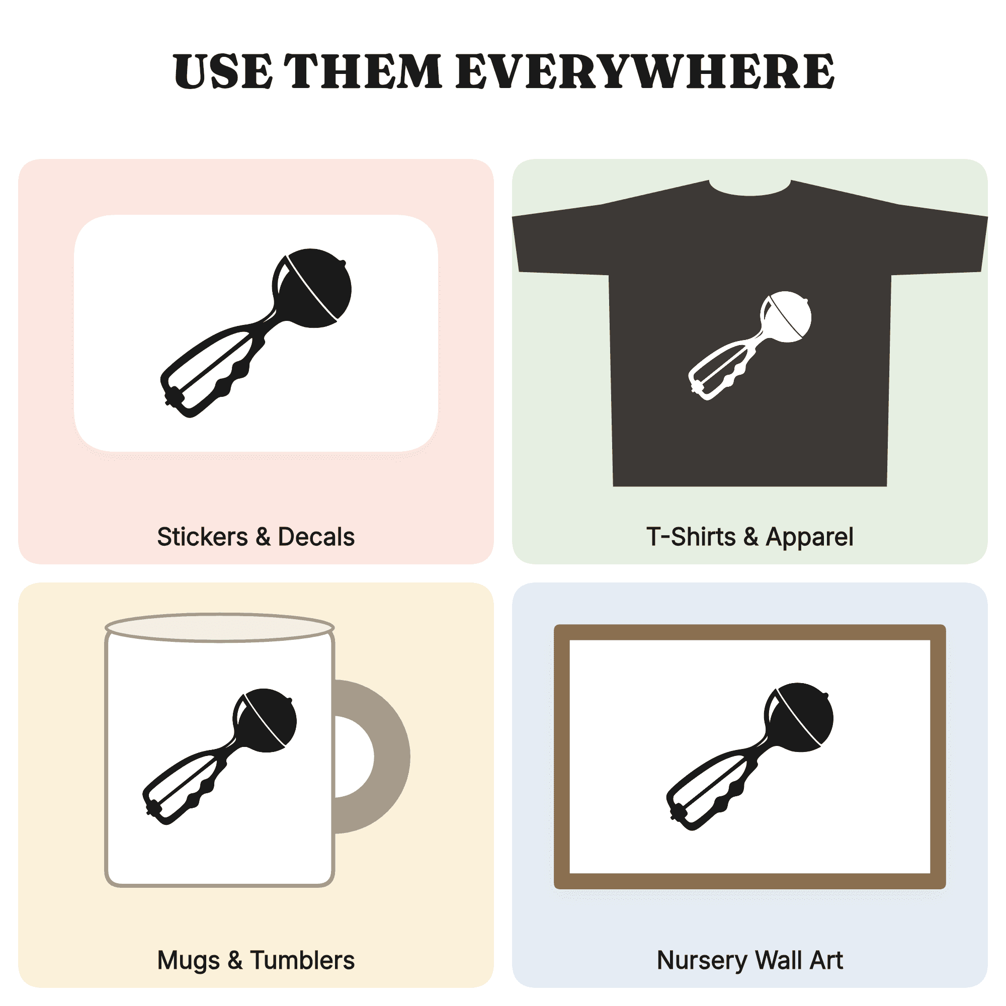 Vintage Ice Cream Scoop SVG PNG, Retro Kitchen Utensil Silhouette, Diagonal Motion Ice Cream Scoop — view 3