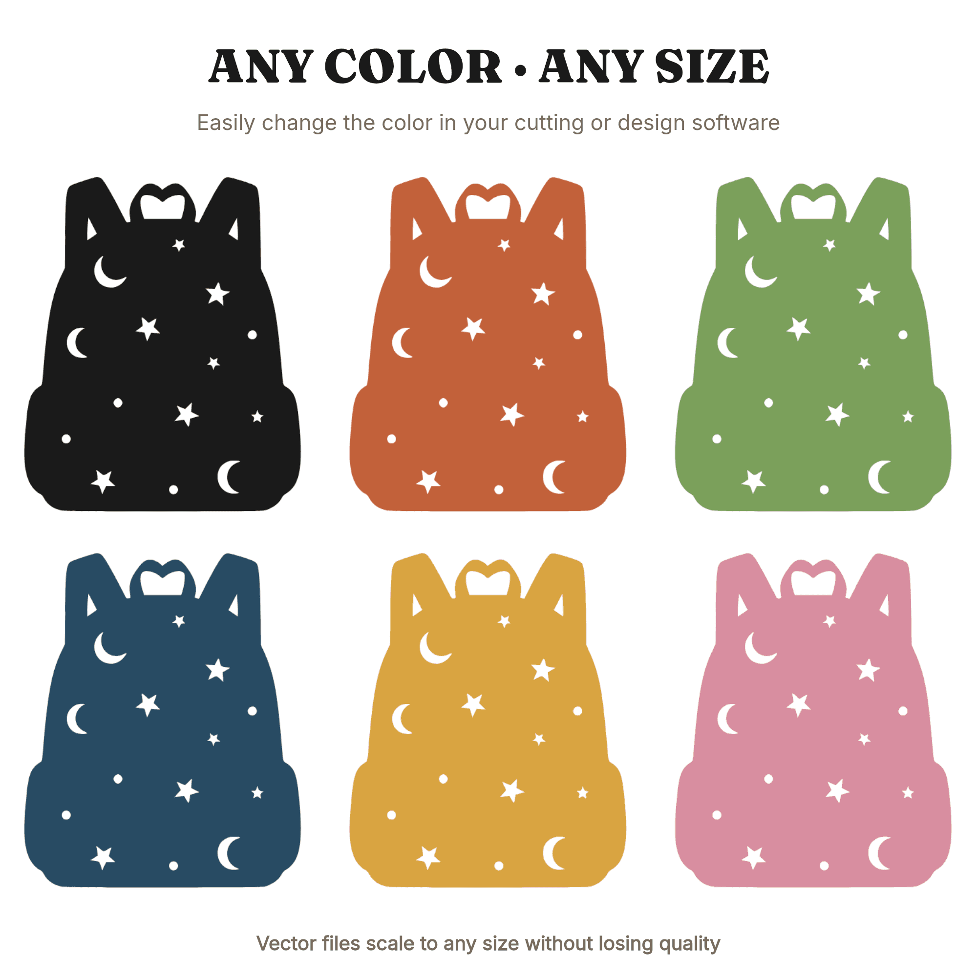Heart Backpack SVG PNG, Celestial Stars School Bag Cut File, Back to School Cricut Design — view 2
