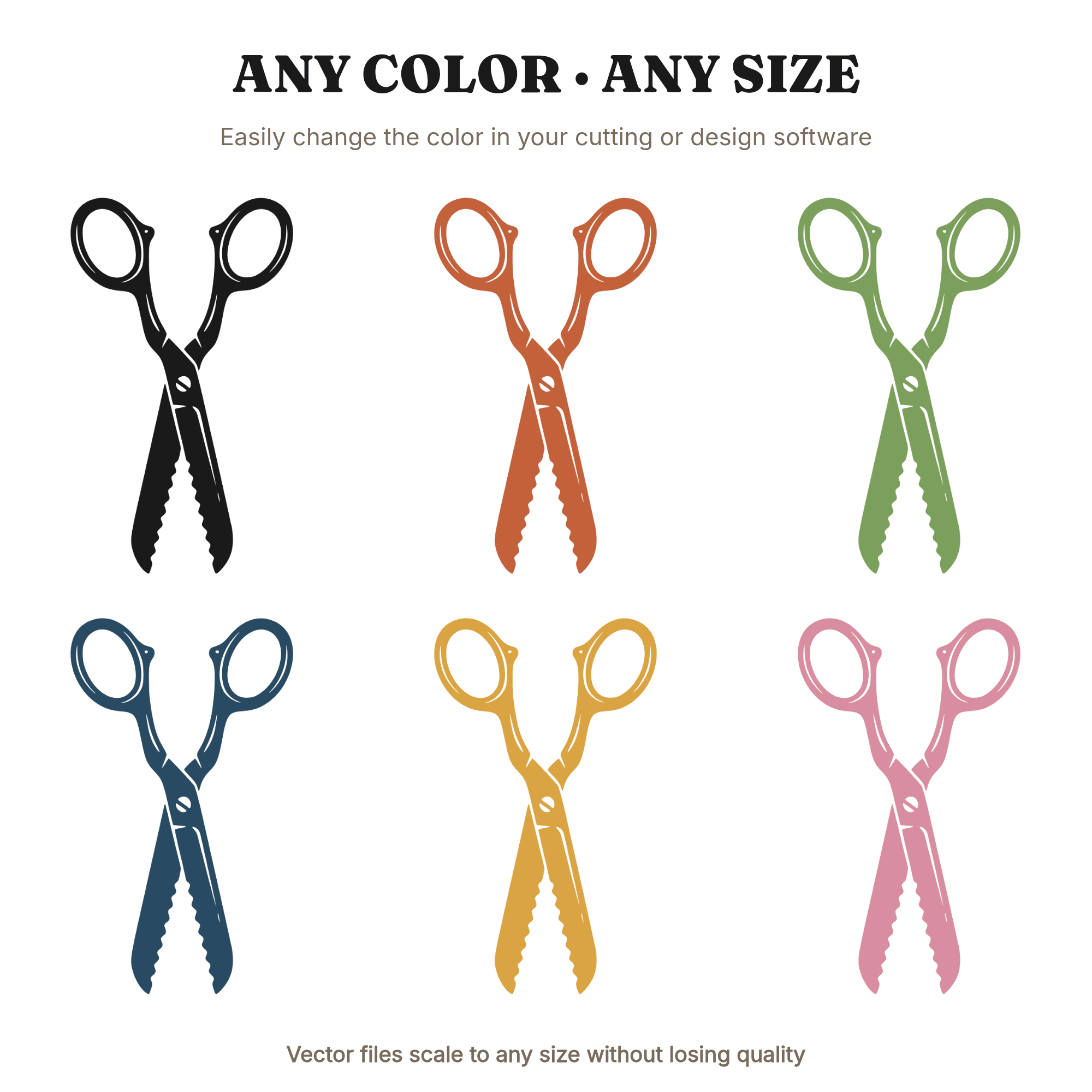 Vintage Craft Scissors SVG PNG, Wide Open V Shape Silhouette, Back to School Teacher Gift Cut File — view 2
