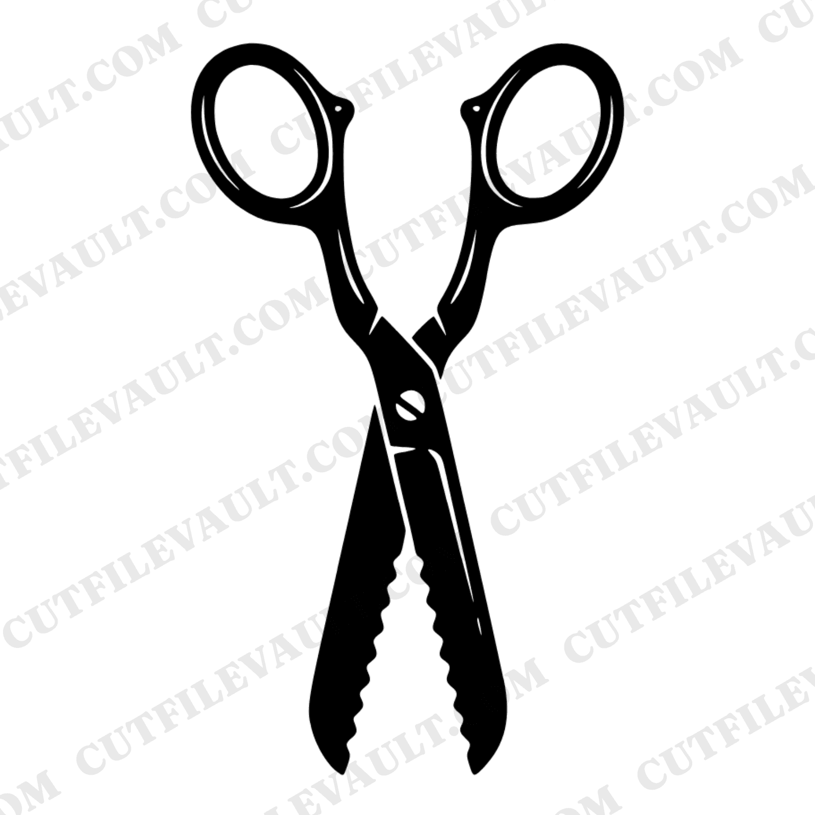Vintage Craft Scissors SVG PNG, Wide Open V Shape Silhouette, Back to School Teacher Gift Cut File — view 1