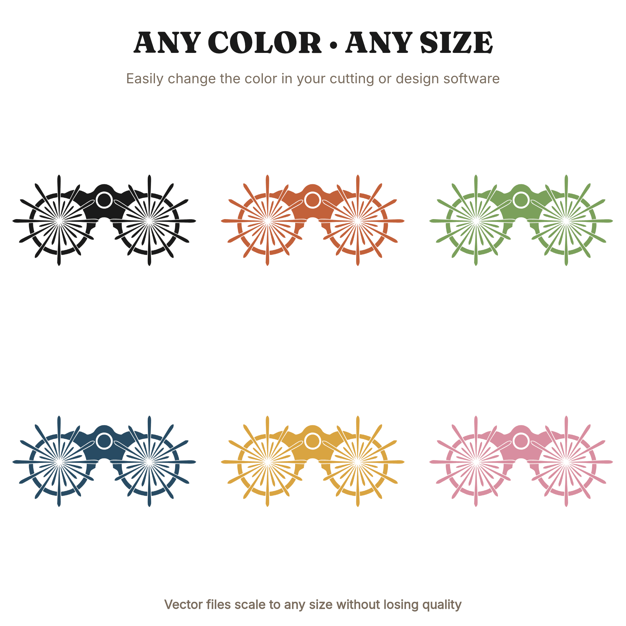 Firework Binoculars SVG PNG Independence Day Starburst Silhouette Cut File for Cricut — view 2