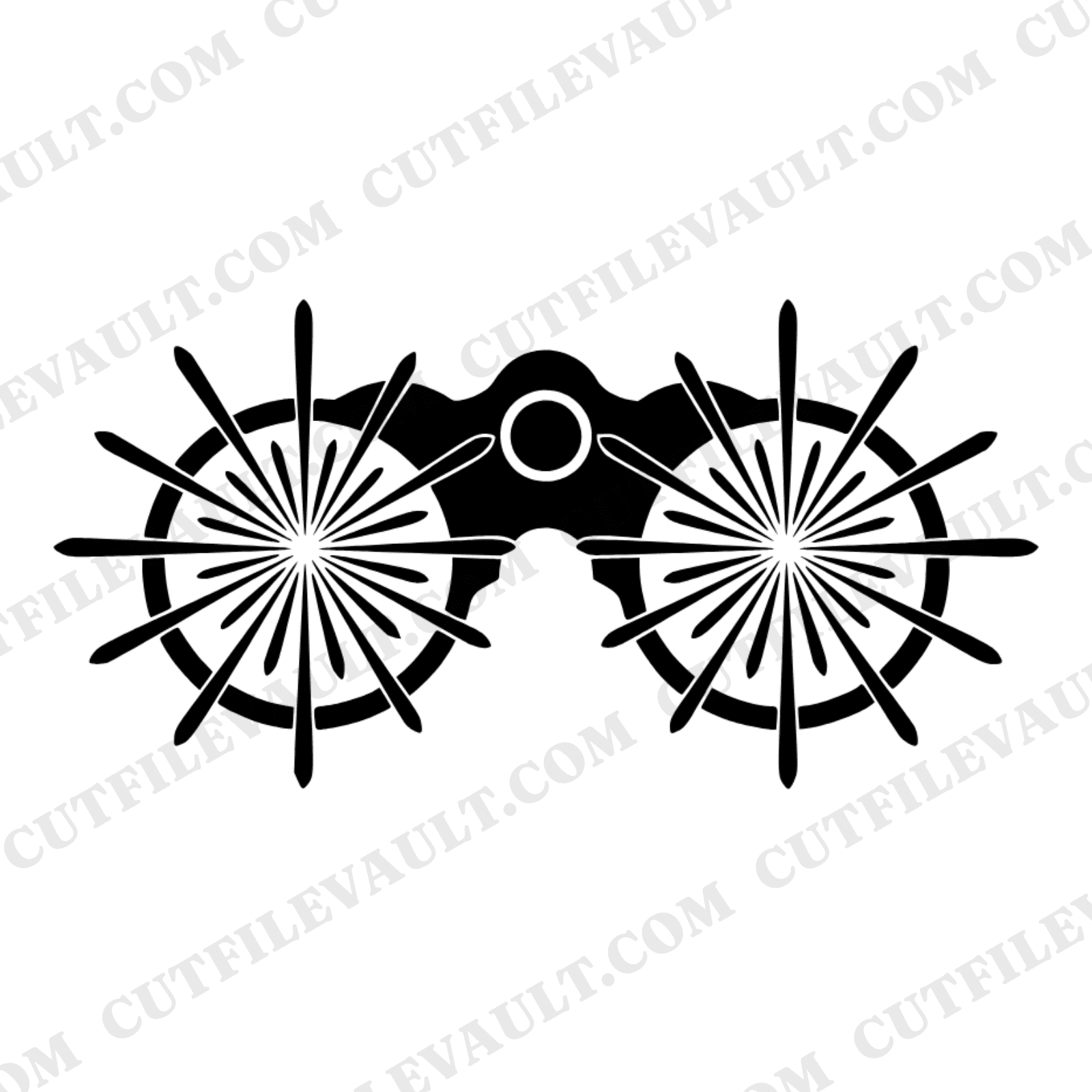 Firework Binoculars SVG PNG Independence Day Starburst Silhouette Cut File for Cricut — view 1