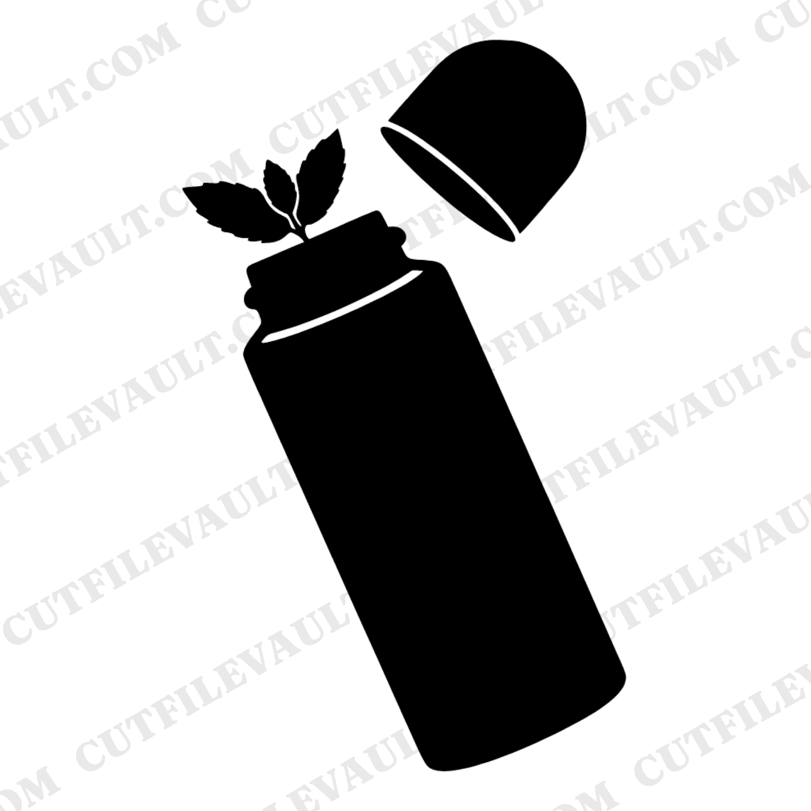 Retro Thermos SVG PNG with Mint Sprig, Vintage Summer Adventure Travel Cottagecore Cut File — view 1