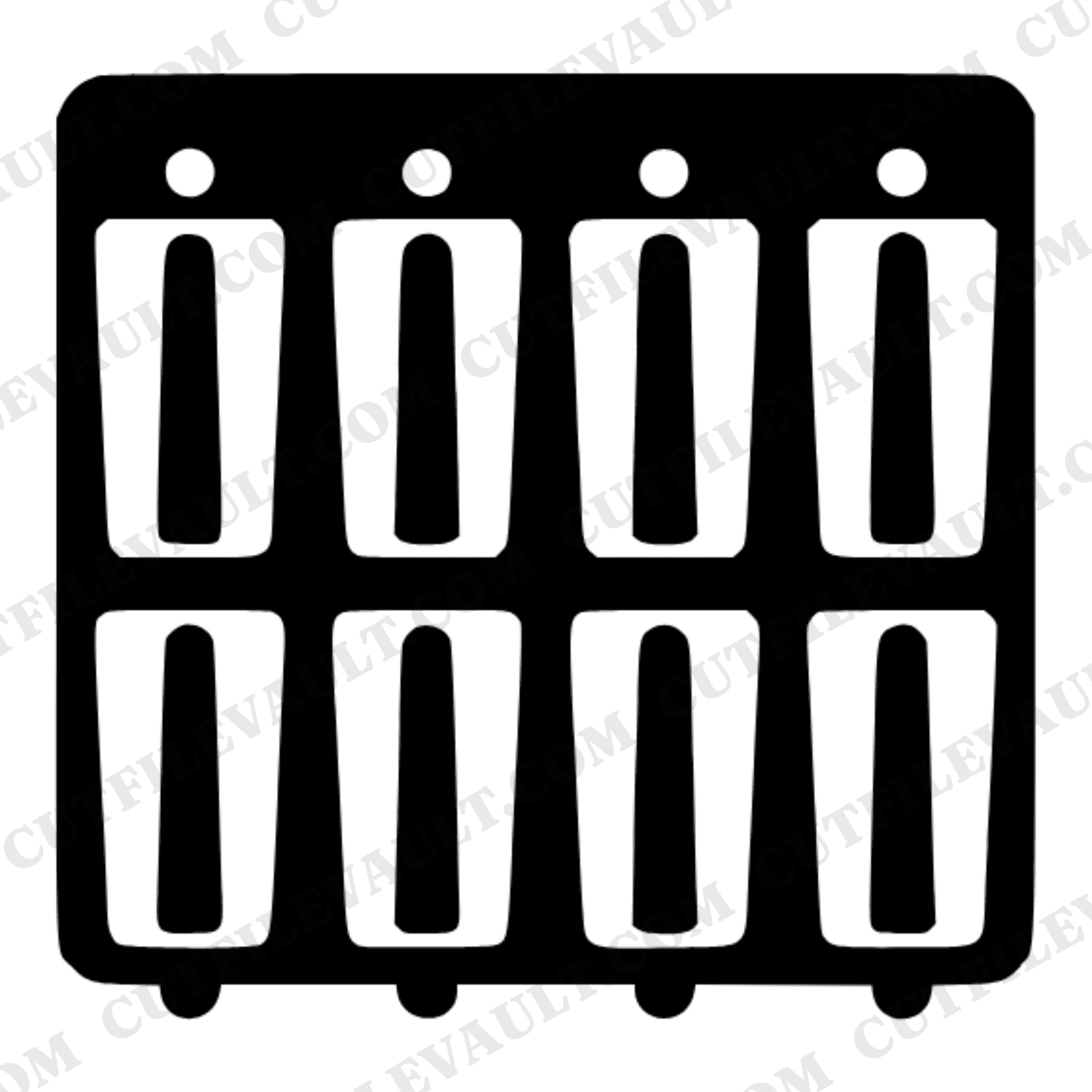 Vintage Popsicle Mold Tray SVG PNG, Retro Ice Cream Maker Overhead View, Nostalgic Kitchen Cut File — view 1