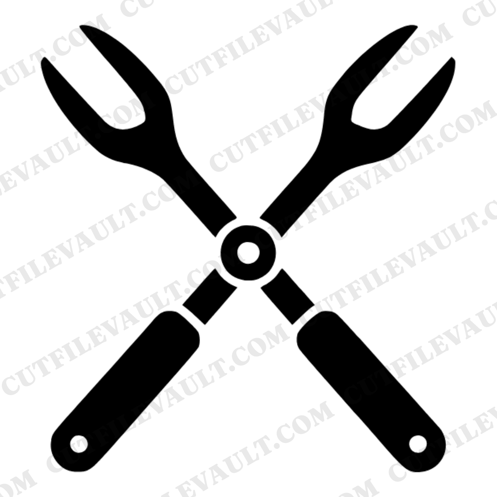 Grillmaster BBQ Tongs SVG PNG Folk Art Emblem Father's Day Cut File Barbecue Cookout Dad Gift — view 1