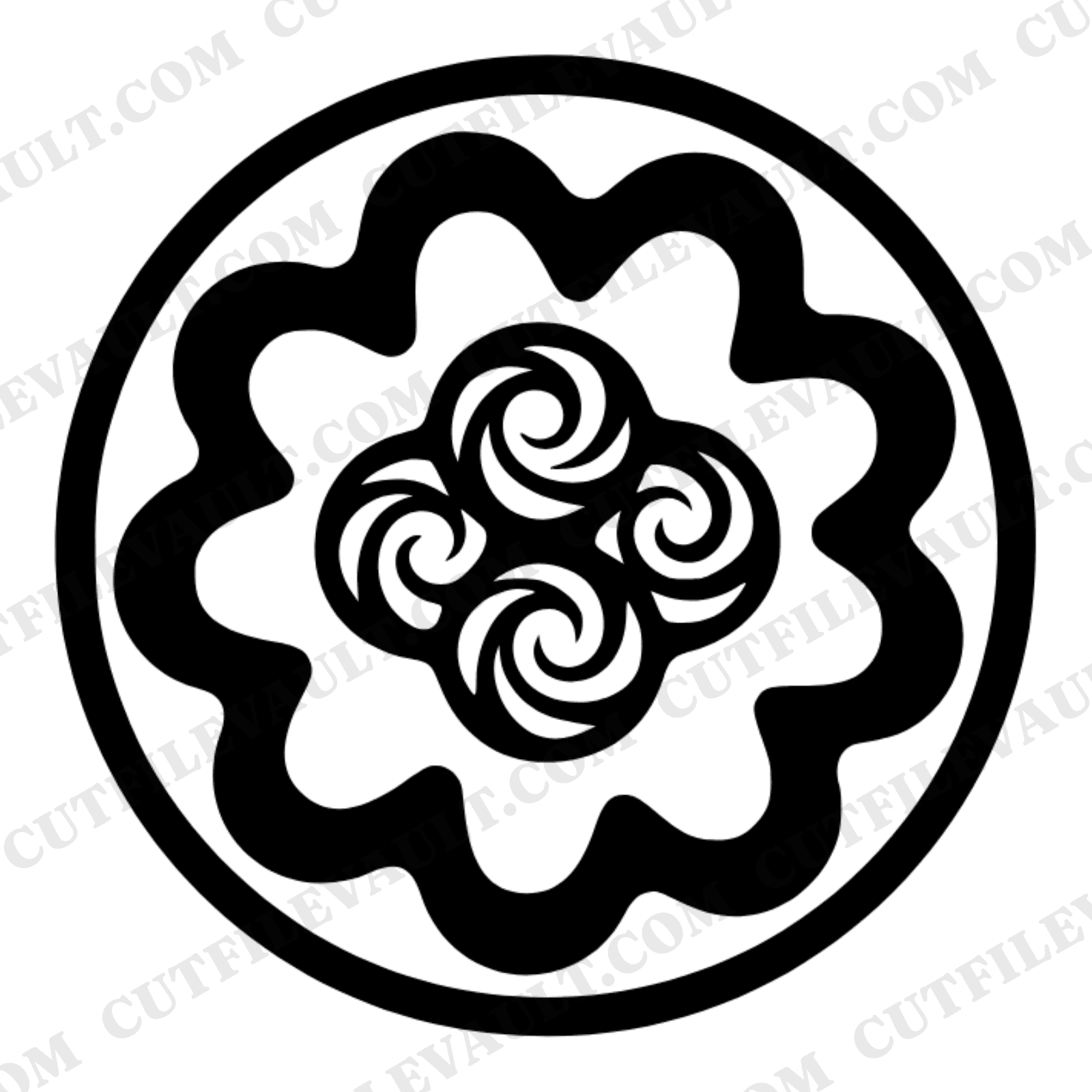Kawaii Ice Cream Sundae SVG PNG Overhead View Concentric Circles Abstract Dessert Cut File — view 1