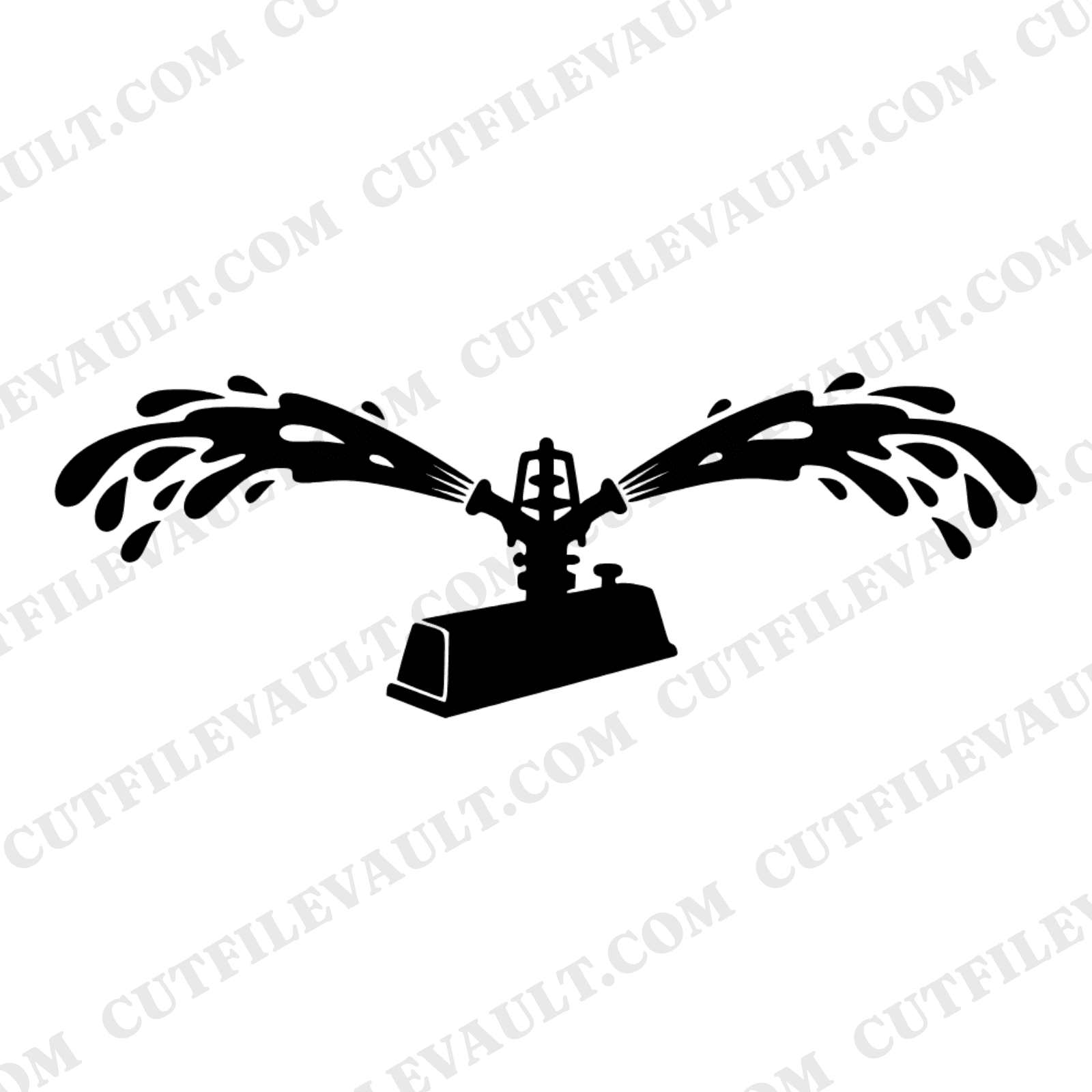 Retro Lawn Sprinkler SVG PNG Summer Solstice Vintage Boho Garden Silhouette Cut File — view 1