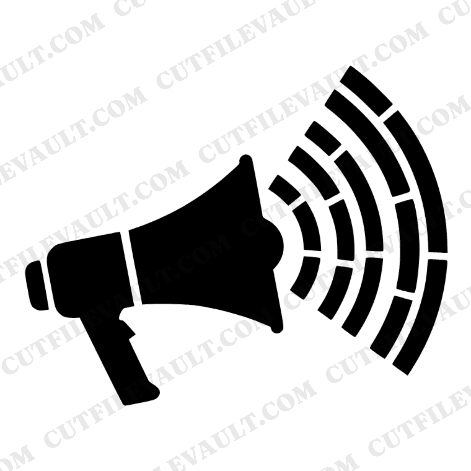Retro Megaphone SVG PNG Art Deco Sound Waves Independence Day Patriotic Cut File 4th of July — view 1
