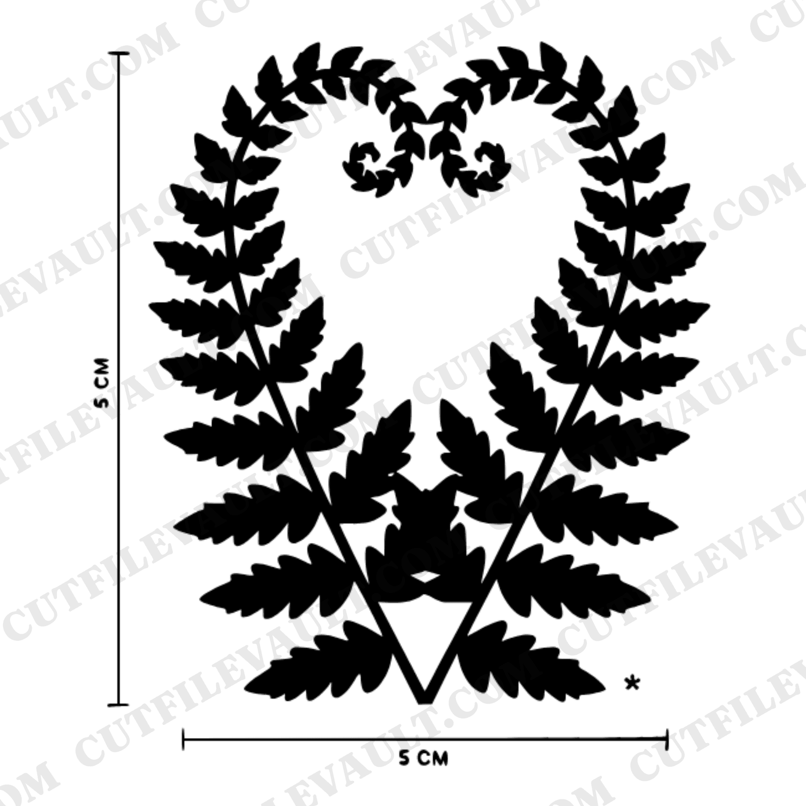 Mirrored Fern Fronds SVG PNG Wedding Botanical Symmetry Cut File Mid Century Modern Decor — view 1