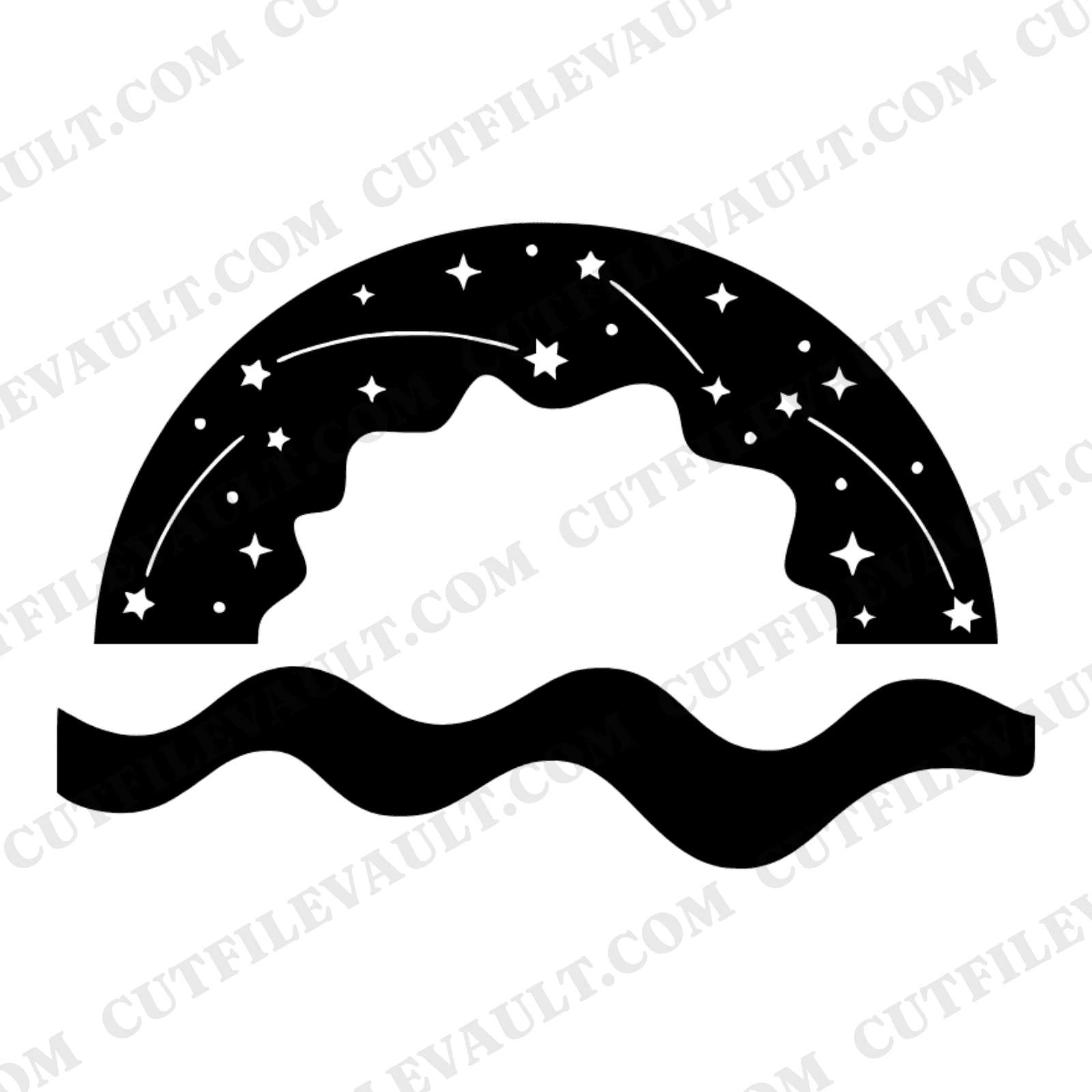 Celestial Protractor SVG PNG, Constellation Stars Geometry Tool, Back to School Astronomy Design — view 1