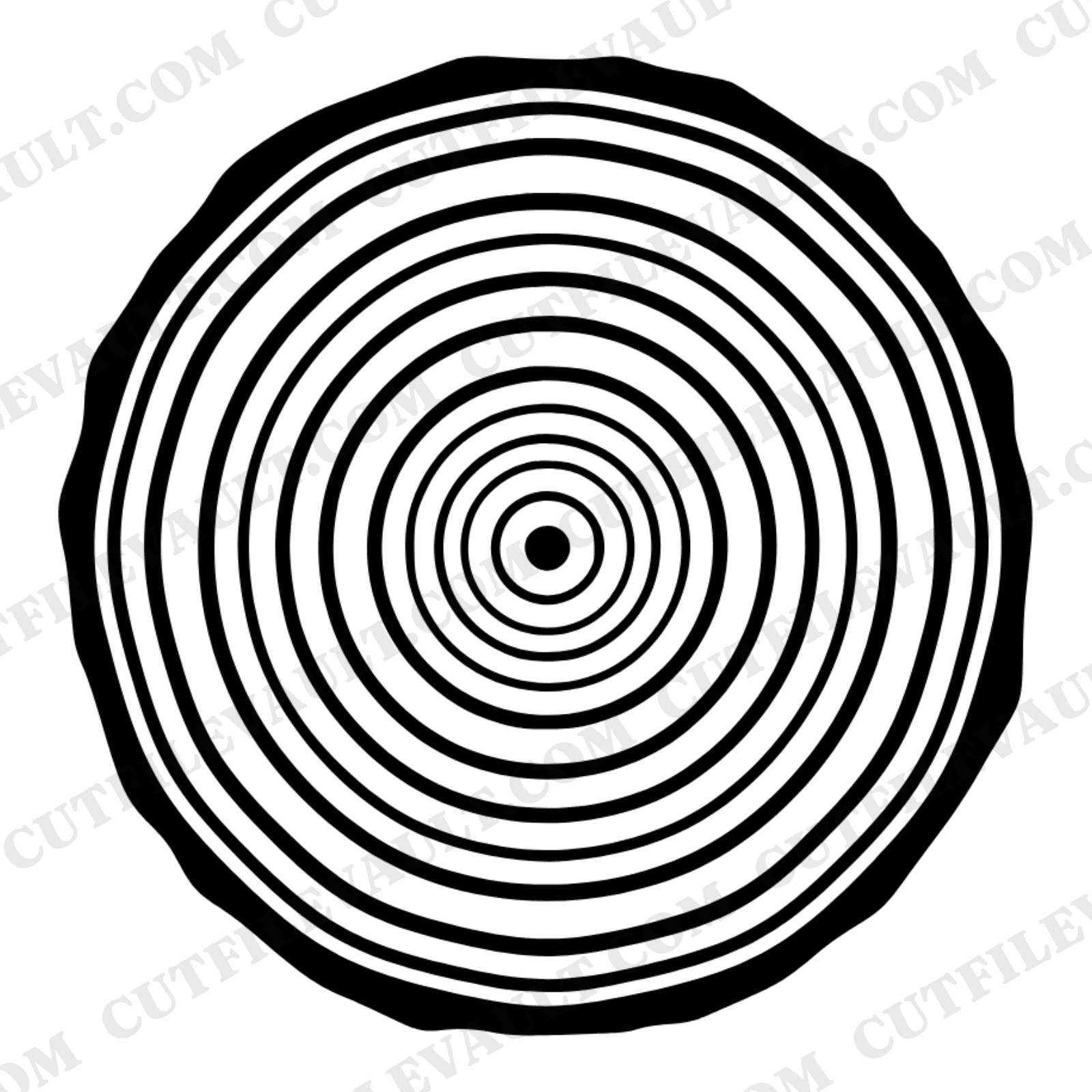 Nordic Birch Log Cross Section SVG PNG Summer Solstice Tree Rings Scandinavian Boho Organic Cut File — view 1