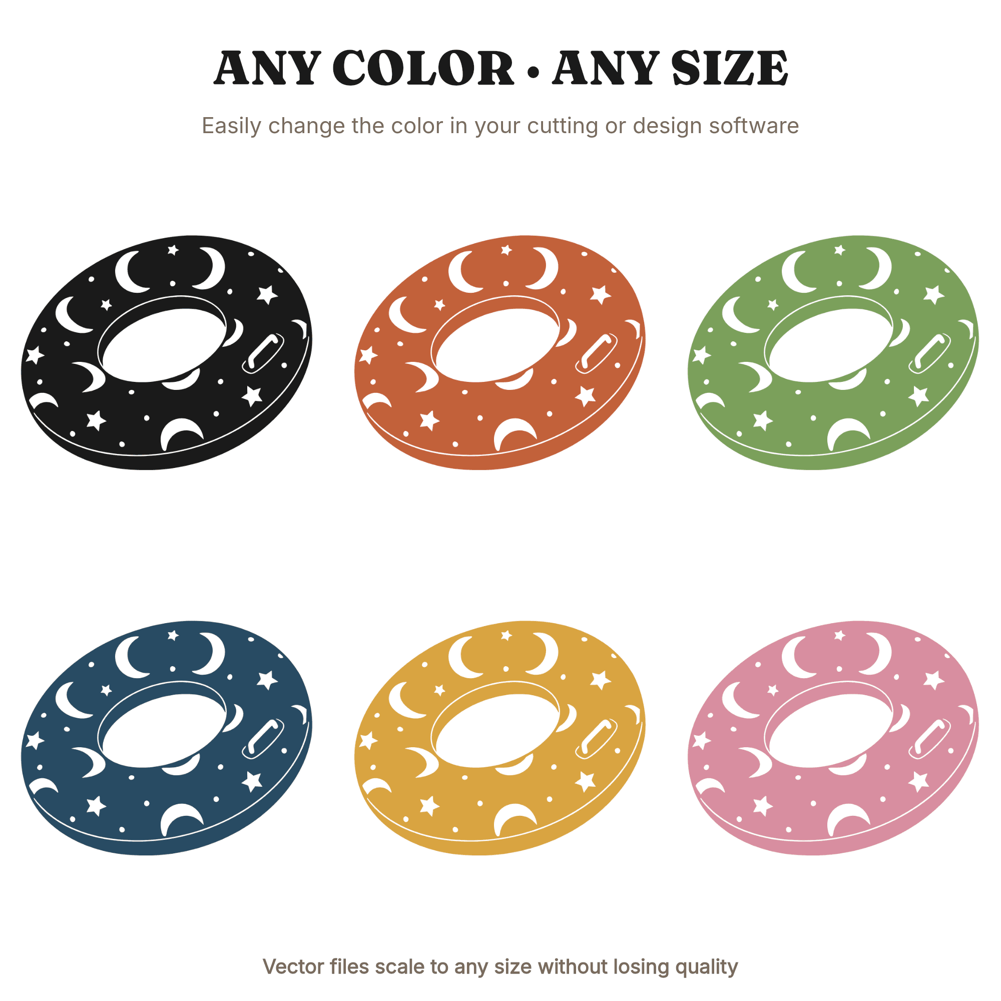 Celestial Donut Float SVG PNG, Mystical Pool Toy Cut File, Summer Beach Inner Tube Cricut Silhouette — view 2